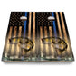 Hidden Deer & Fish Burnt Flag Cornhole Boards - Backyard Series