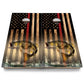 Hidden Deer & Fish Burnt Flag Cornhole Boards - Backyard Series