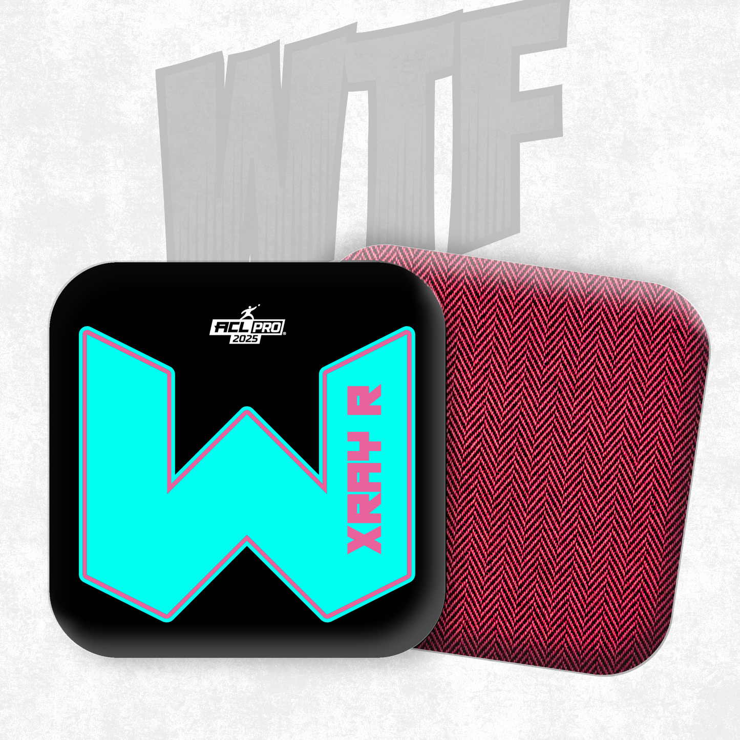 2026 WTF X-RAY Pink/Black carpet - ACL Pro Stamped Cornhole Bags - Set of 4 bags