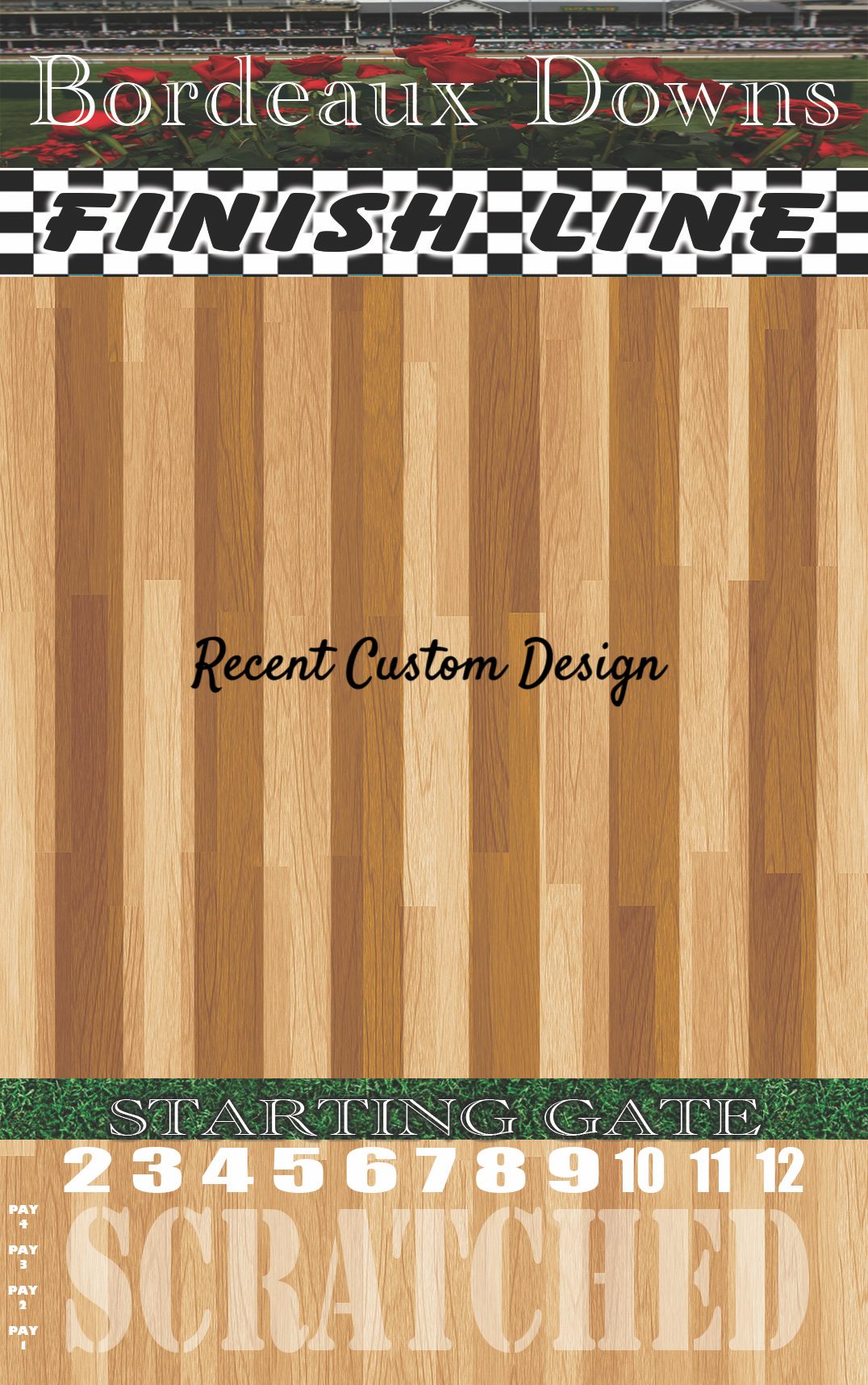 The Horse Race Party Game Brown Striped Track Edition