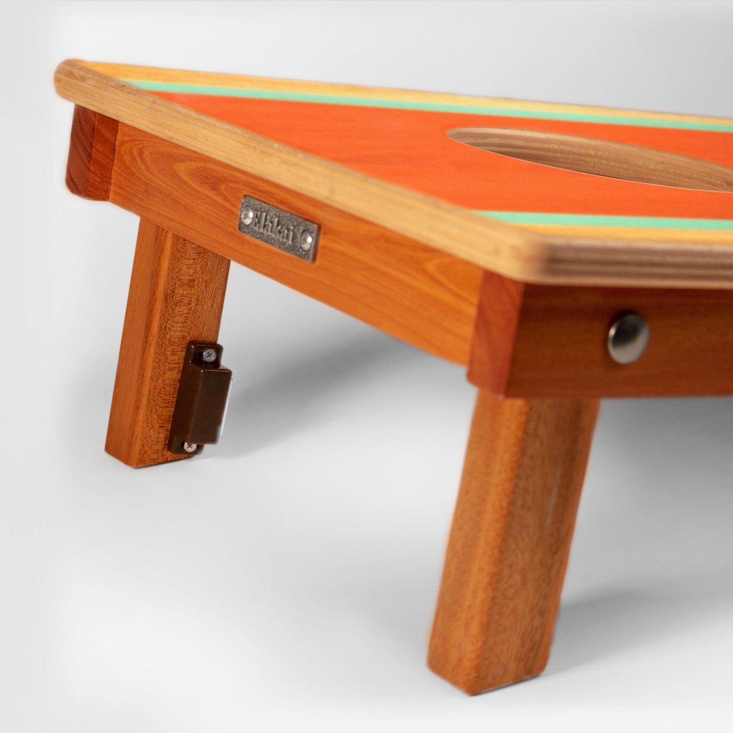 1ft x 2ft Graphic Wood Travel Cornhole Set | Classic Beach Stripes Collection