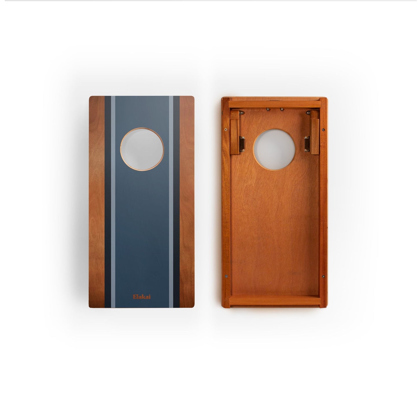 1ft x 2ft Graphic Wood Travel Cornhole Set | Classic Beach Stripes Collection