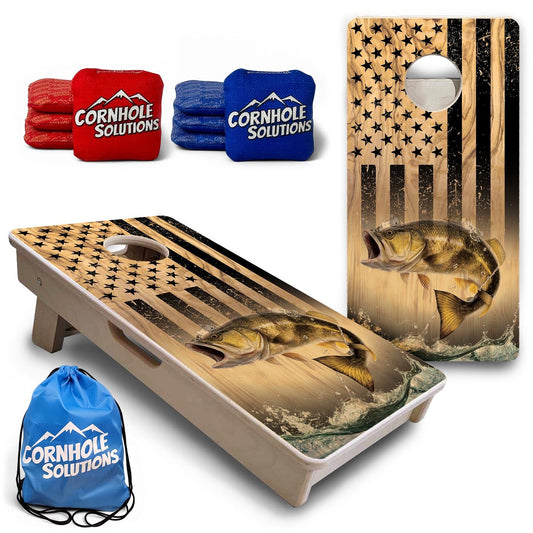 Light Wood Fish Flag - Mini or Vacation Size Cornhole Boards