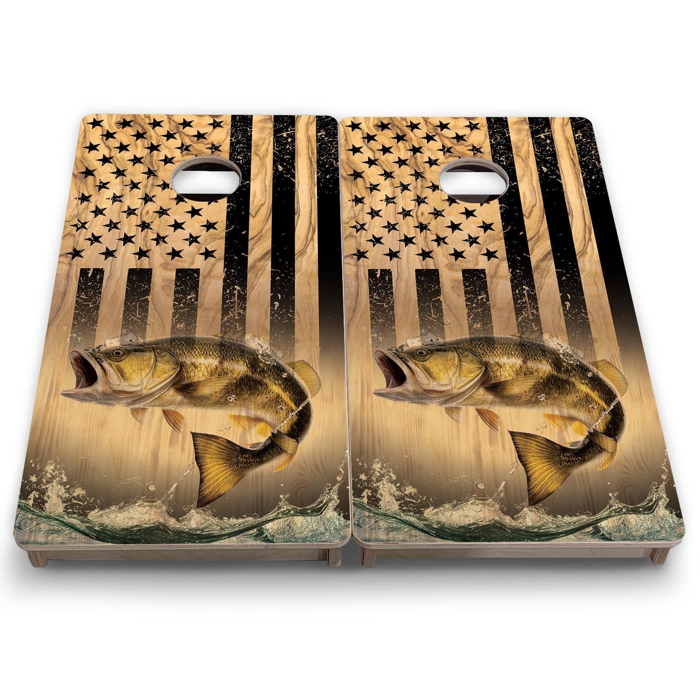 Light Wood Fish Flag - Mini or Vacation Size Cornhole Boards