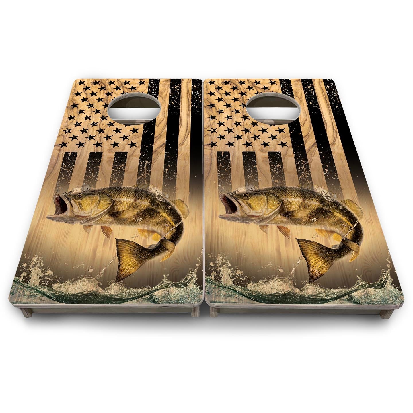 Light Wood Fish Flag - Mini or Vacation Size Cornhole Boards