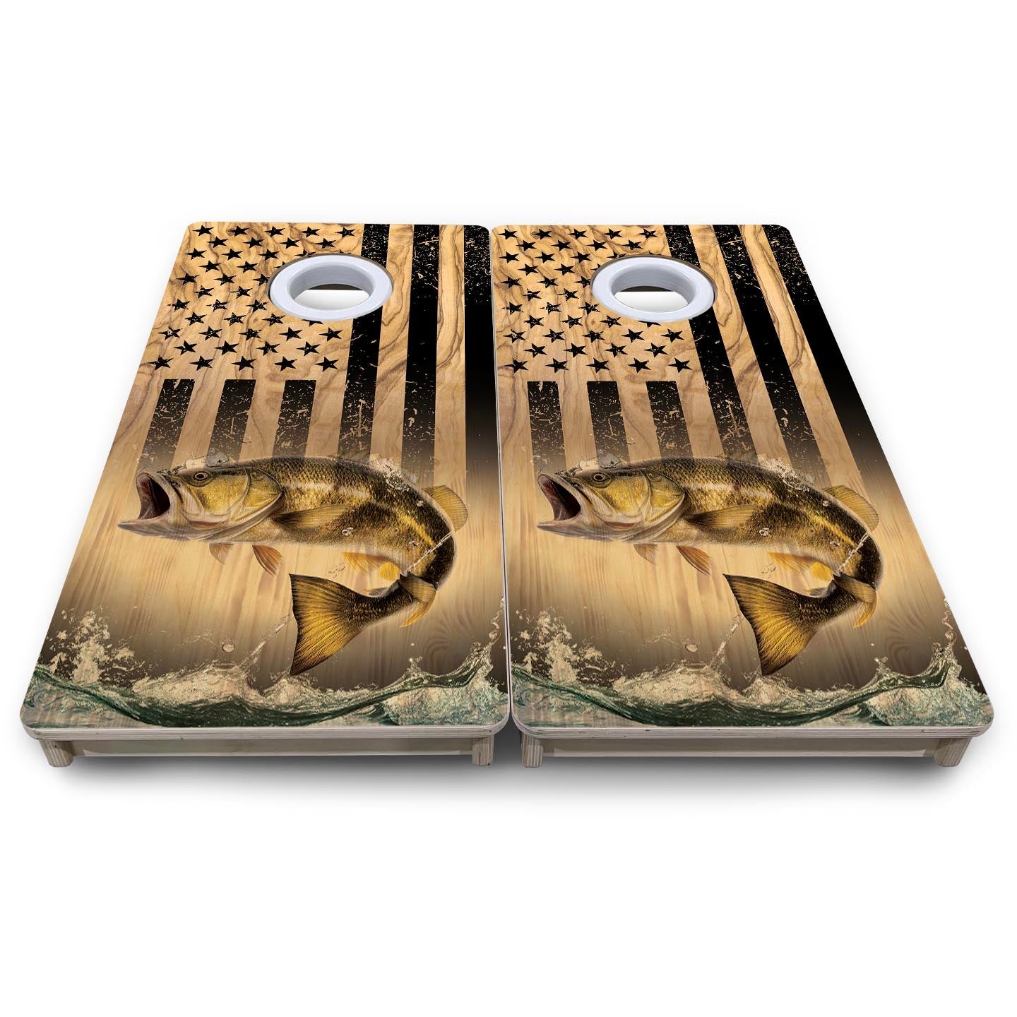 Light Wood Fish Flag - Mini or Vacation Size Cornhole Boards