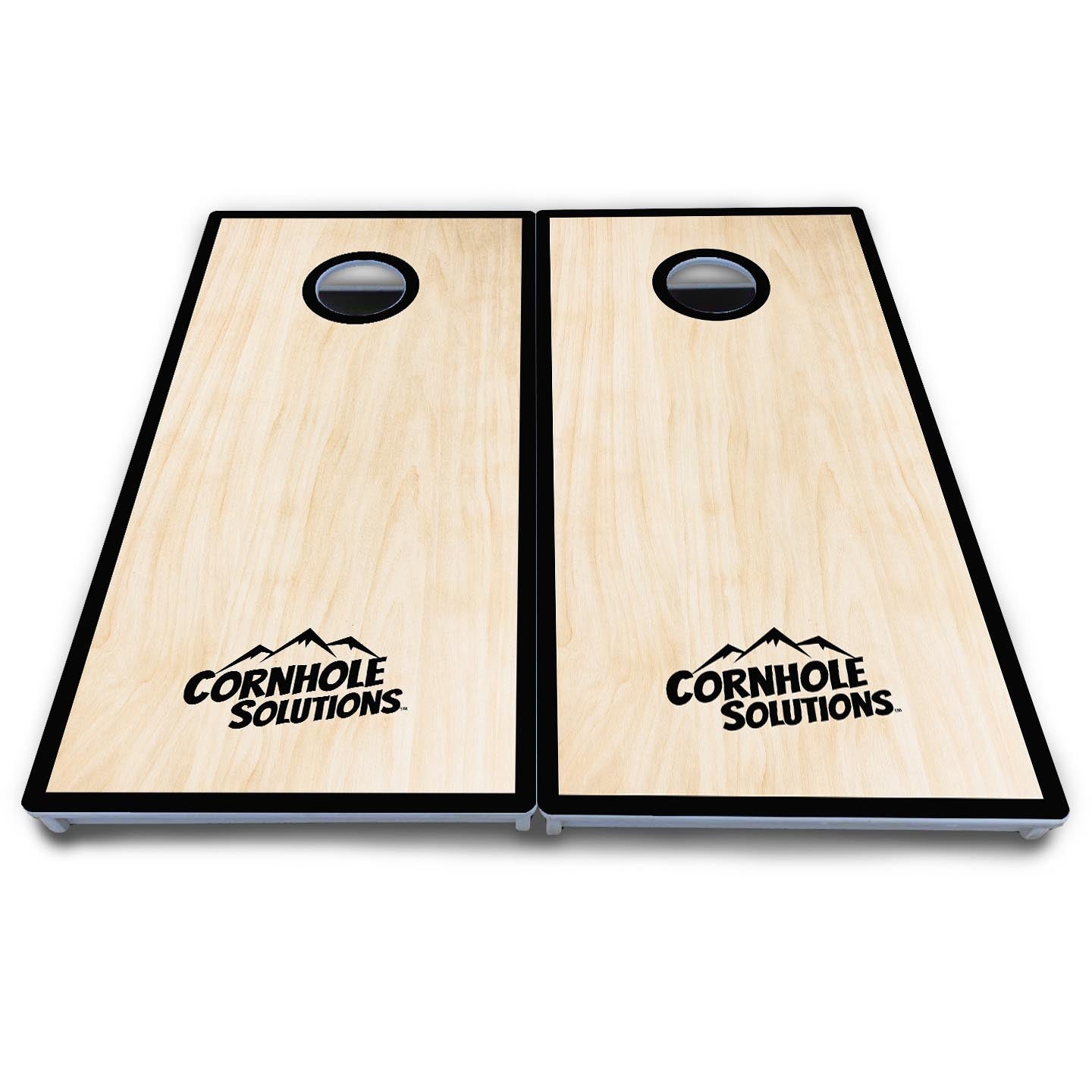 Red/Black Hole Ring Cornhole Boards - All Weather Series