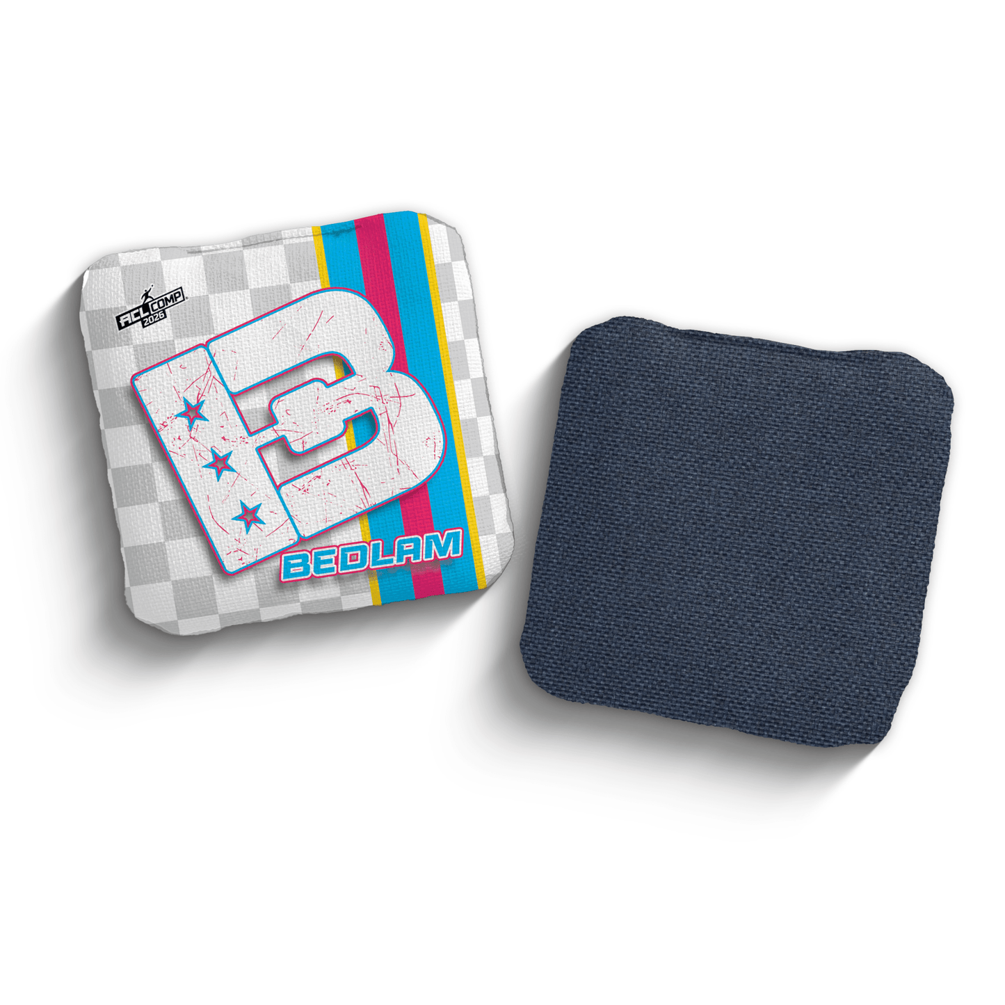 2026 Brotherhood Cornhole Bedlam Checkered Edition ACL Comp Stamped Cornhole Bags