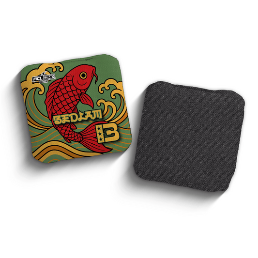 2026 Brotherhood Cornhole Bedlam Koi Fish Edition ACL Comp Stamped Cornhole Bags