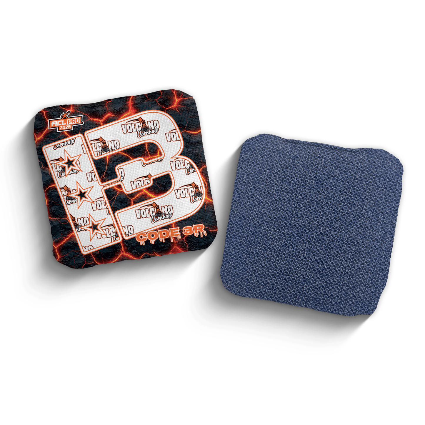 2026 Brotherhood Cornhole Code 3 Volcano Cornhole Collaboration ACL Pro Stamped Cornhole Bags