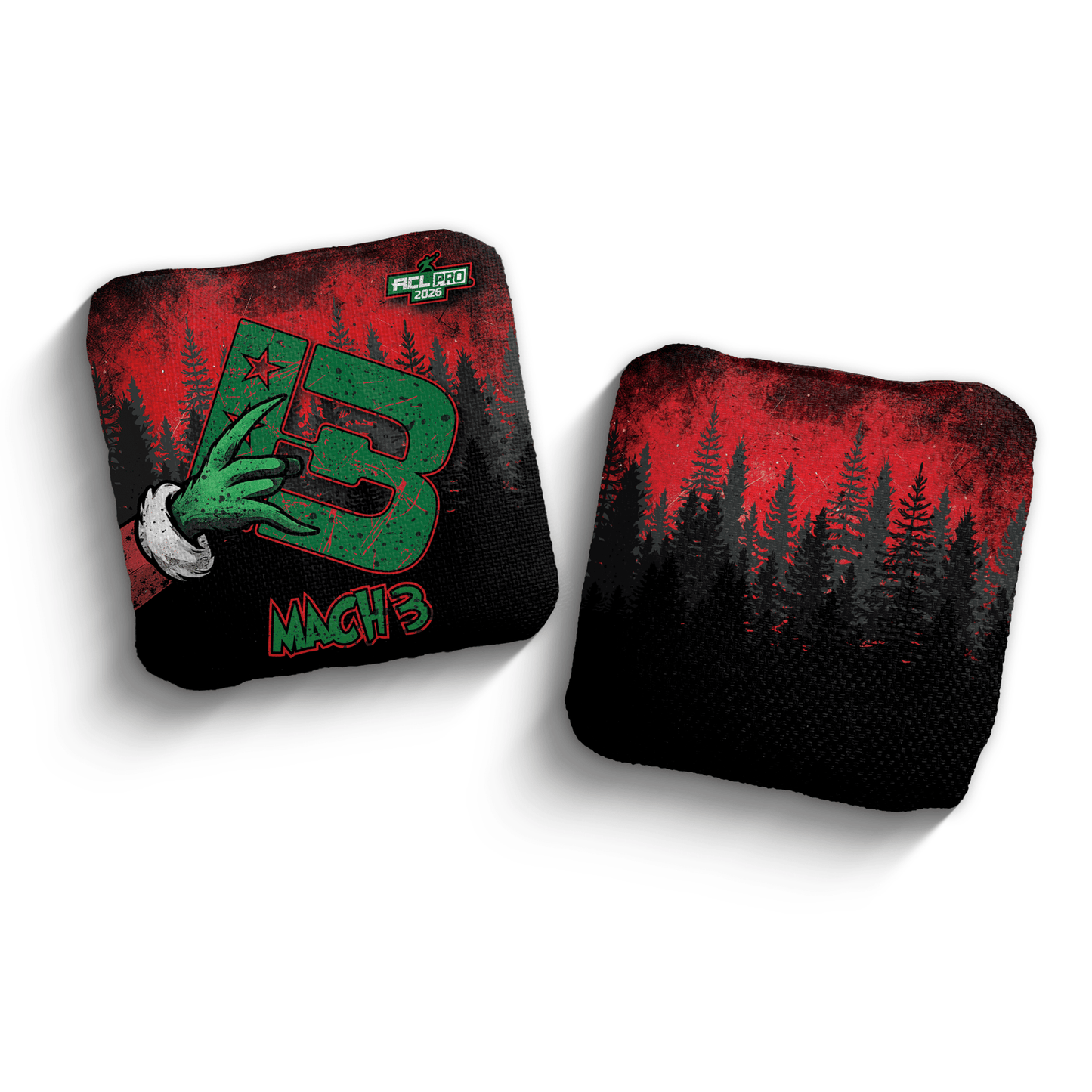 2026 Brotherhood Cornhole Mach 3 Christmas Edition ACL Pro Stamped Cornhole Bags