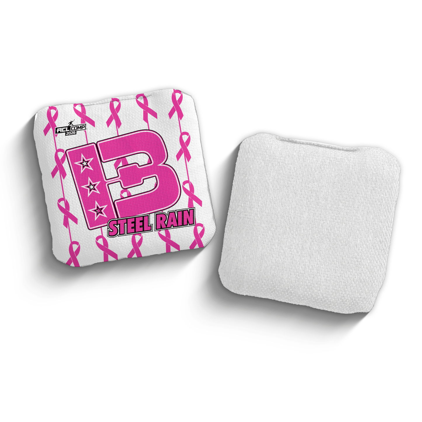 2026 Brotherhood Cornhole Steel Rain Breast Cancer Awareness TV Edition ACL Comp Stamped Cornhole Bags