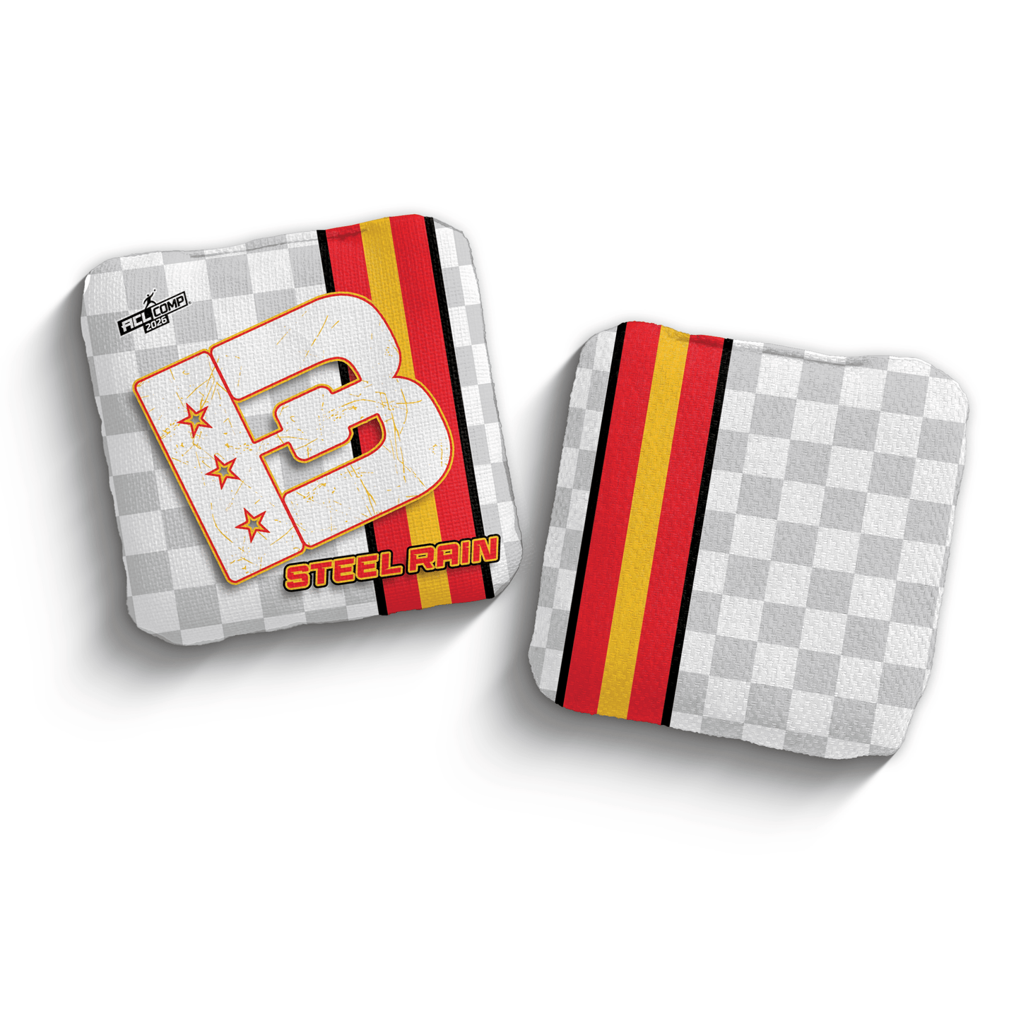 2026 Brotherhood Cornhole Steel Rain Checkered Edition ACL Comp Stamped Cornhole Bags