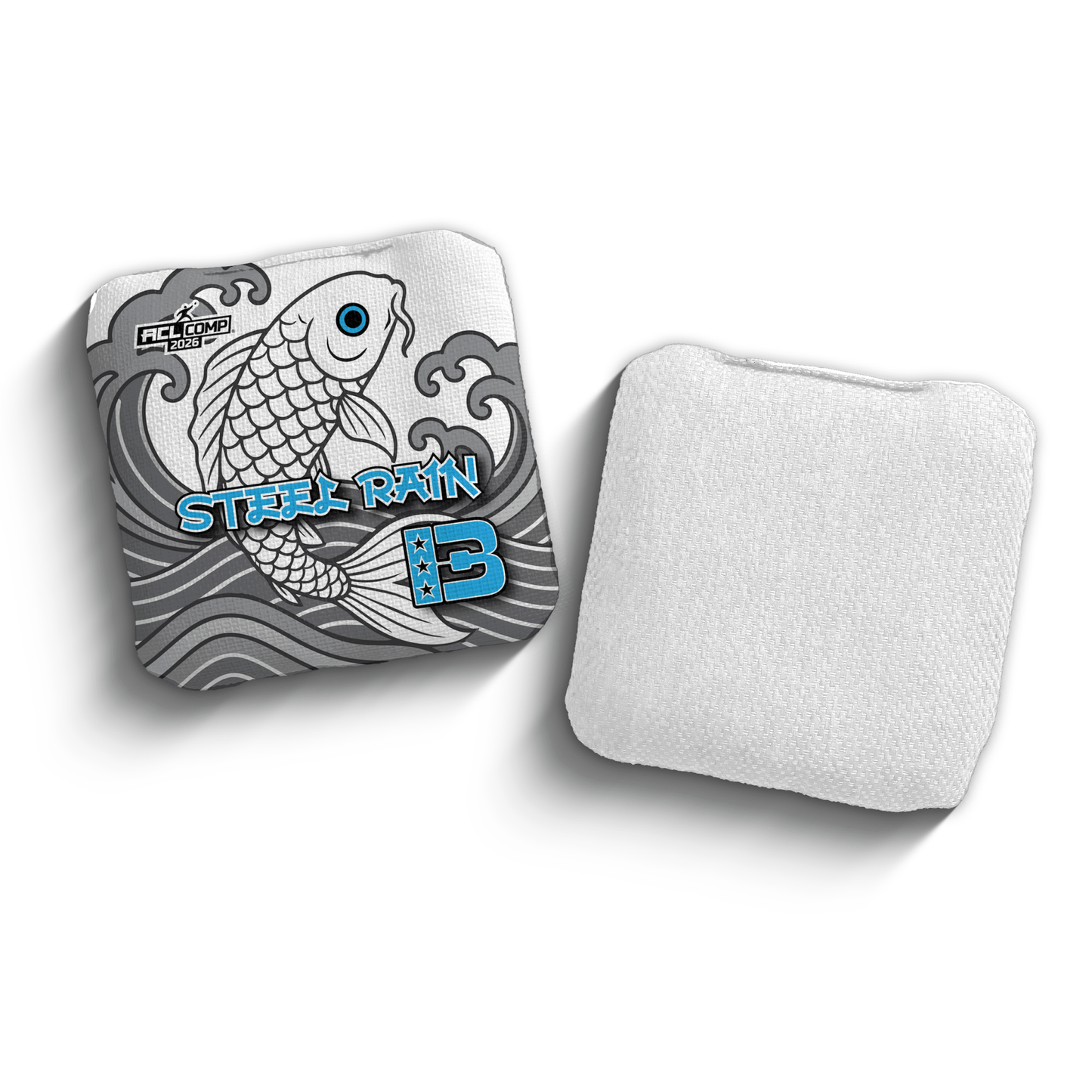 2026 Brotherhood Cornhole Steel Rain Koi Fish Edition ACL Comp Stamped Cornhole Bags
