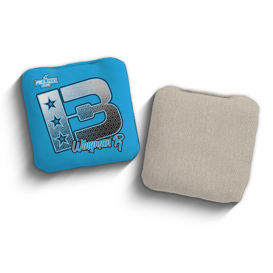 2026 Brotherhood Cornhole Wingman Blue Hex Edition ACL Pro Stamped Cornhole Bags