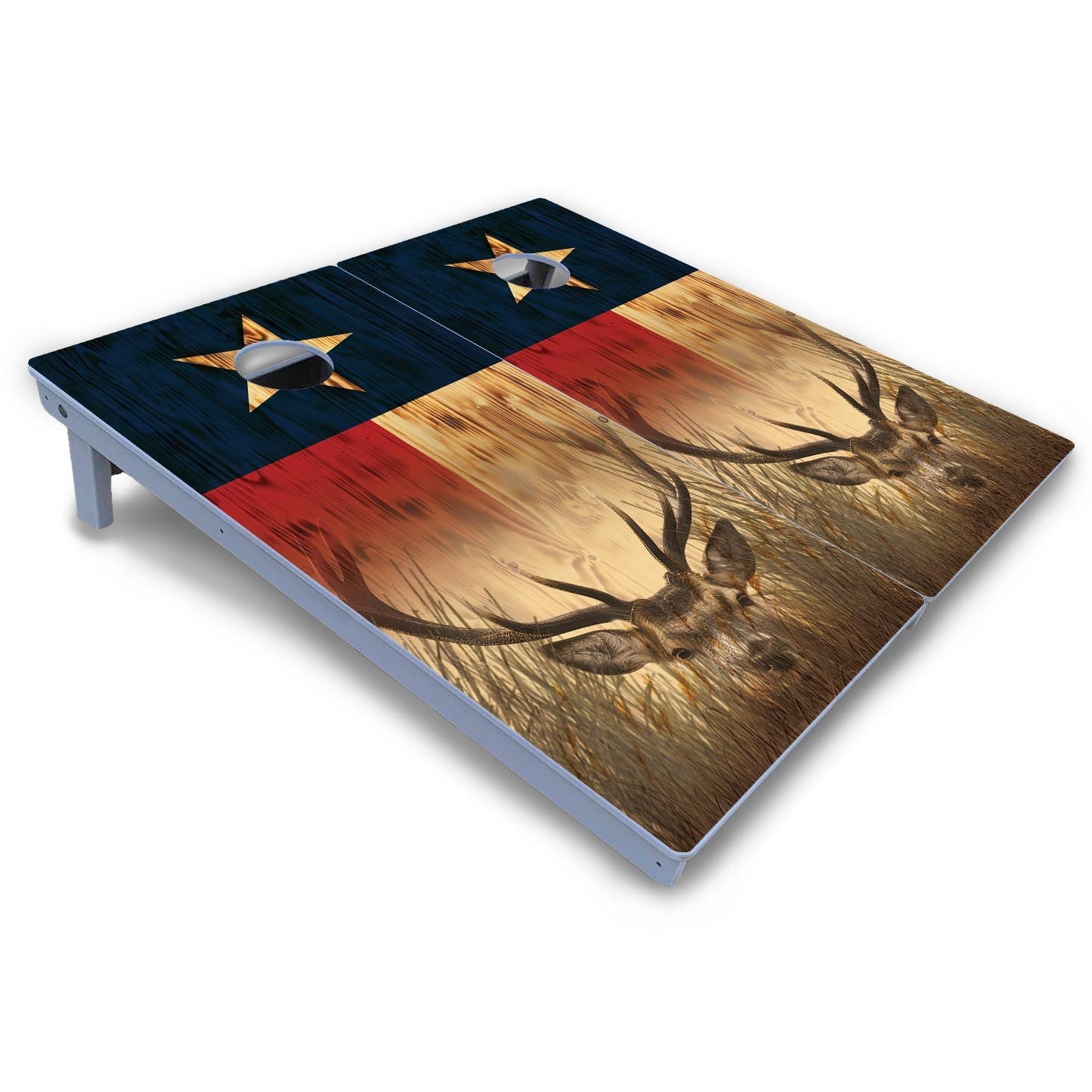 Texas Flag Deer & Fish Cornhole Boards - All Weather Series