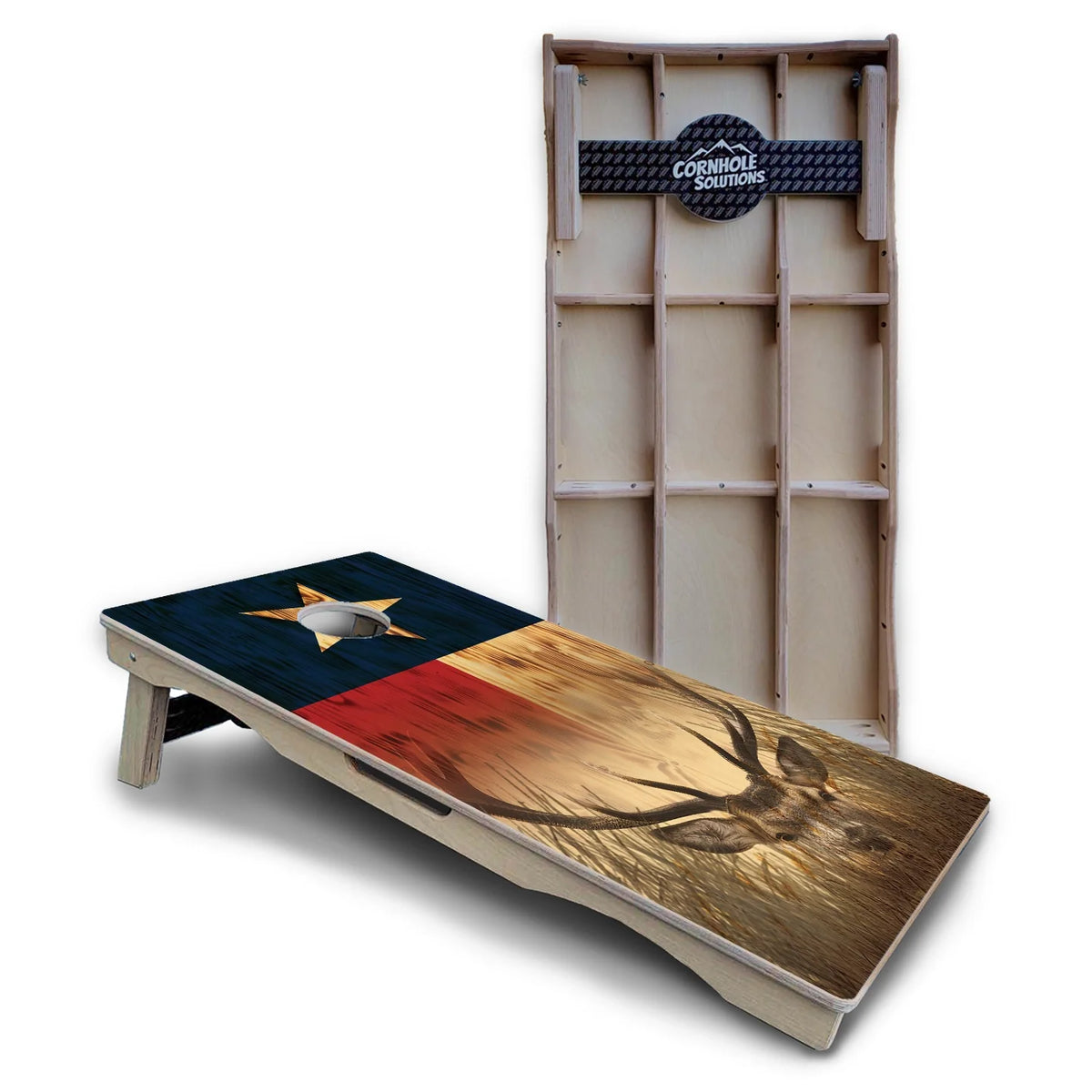 Texas Flag Deer & Fish Cornhole Boards – Pro Lite or Pro Elite