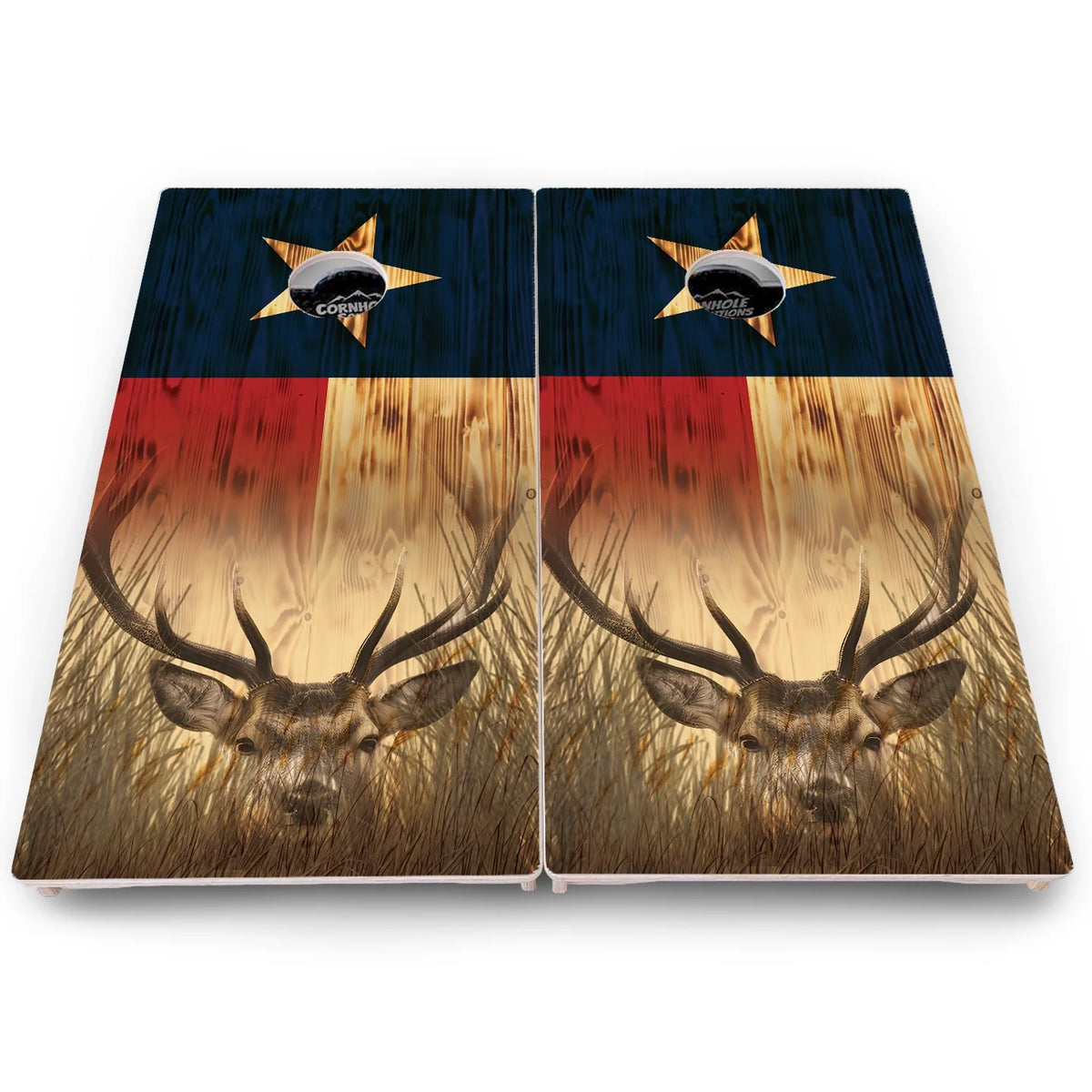 Texas Flag Deer & Fish Cornhole Boards – Pro Lite or Pro Elite