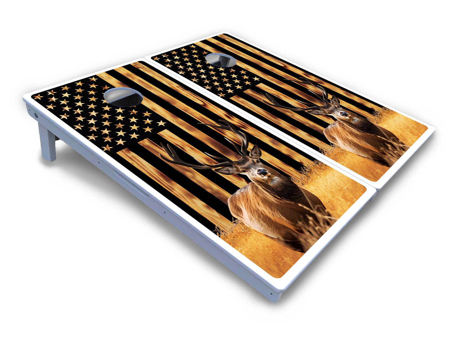 Colorful Deer & Fish Cornhole Boards - All Weather Series