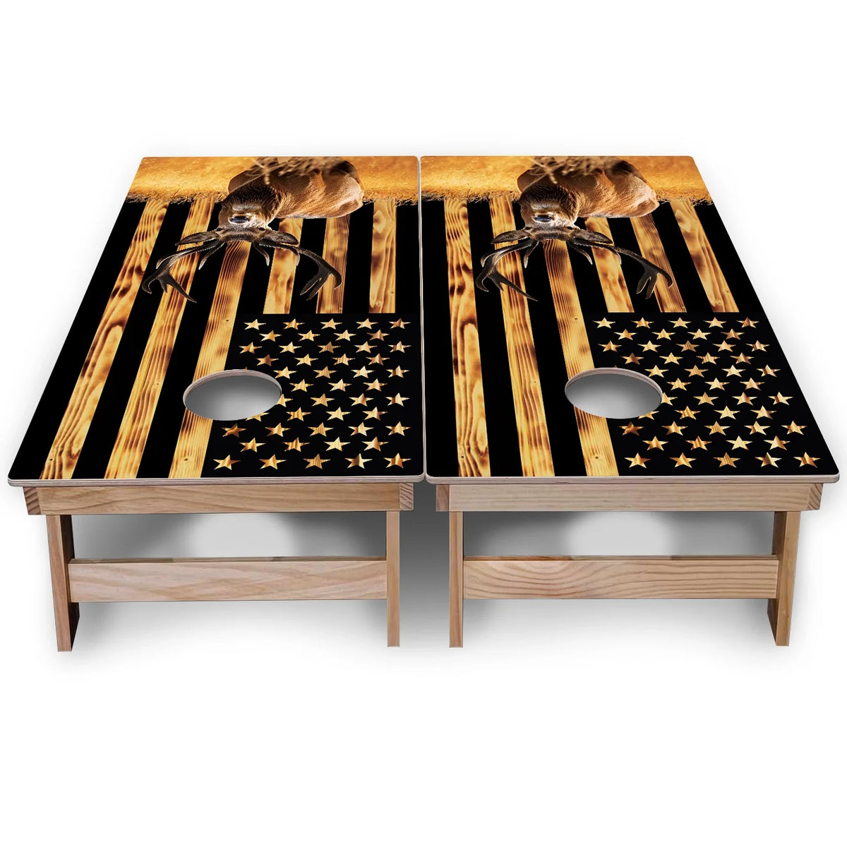 Colorful Deer & Fish Cornhole Boards - Backyard Series
