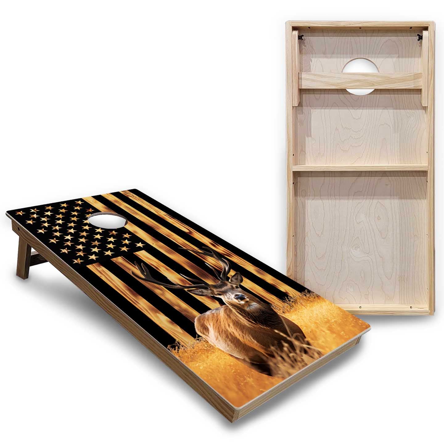 Colorful Deer & Fish Cornhole Boards - Backyard Series