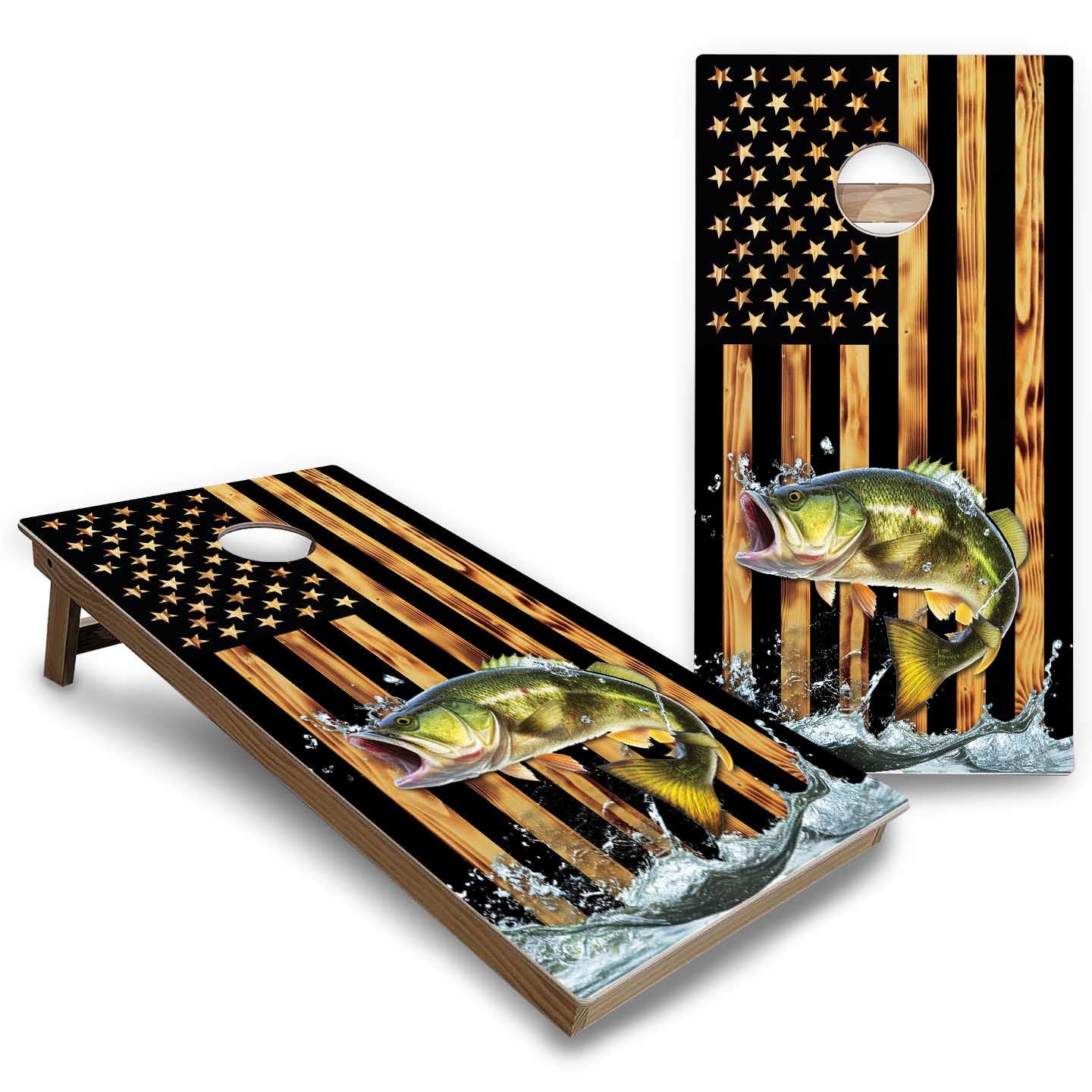 Colorful Deer & Fish Cornhole Boards - Backyard Series