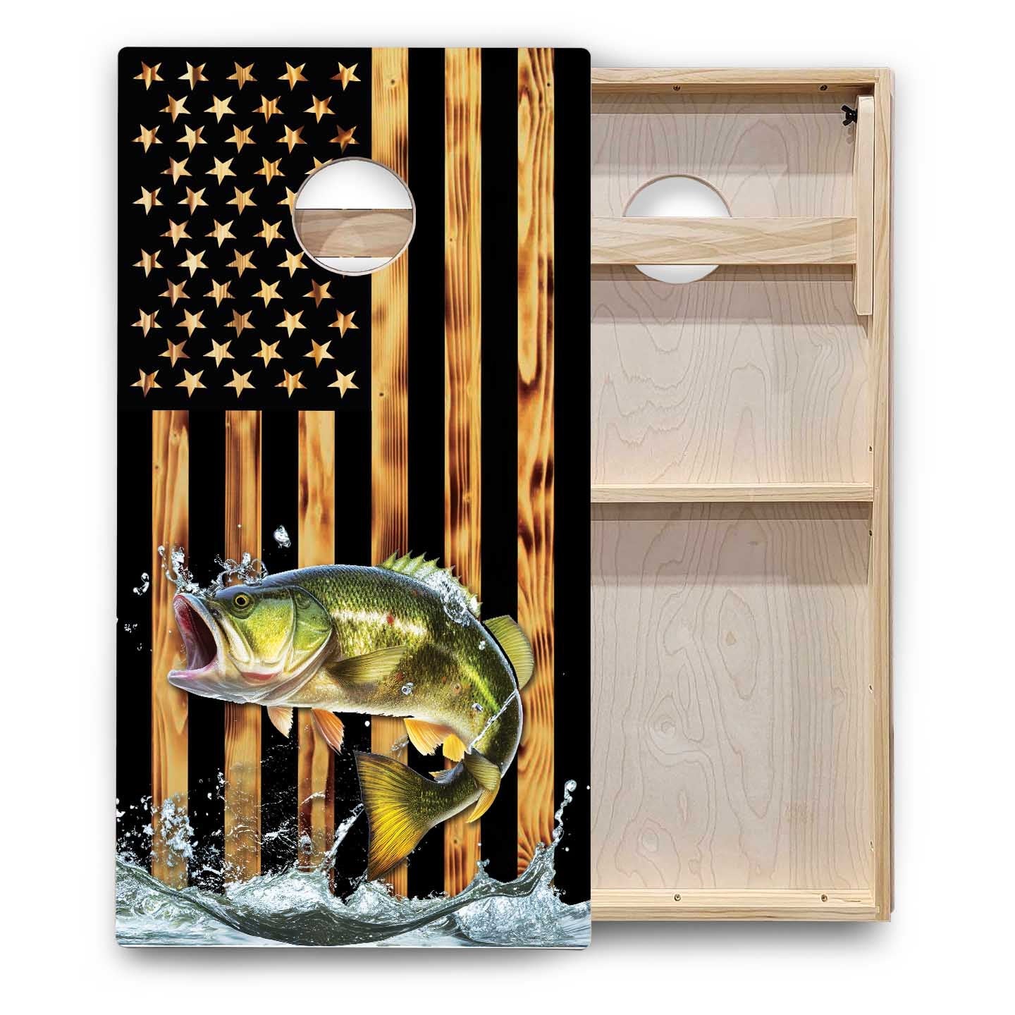 Colorful Deer & Fish Cornhole Boards - Backyard Series