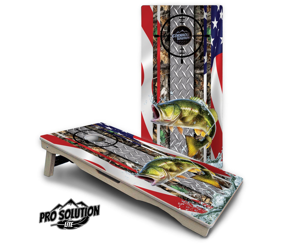 Scope Deer & Fish Flag Cornhole Boards – Pro Lite or Pro Elite