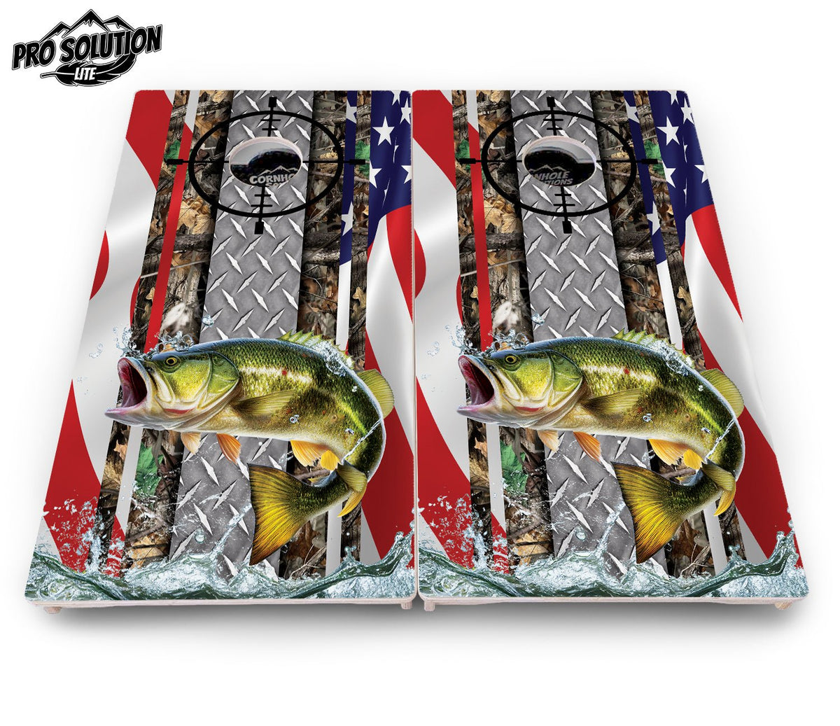 Scope Deer & Fish Flag Cornhole Boards – Pro Lite or Pro Elite