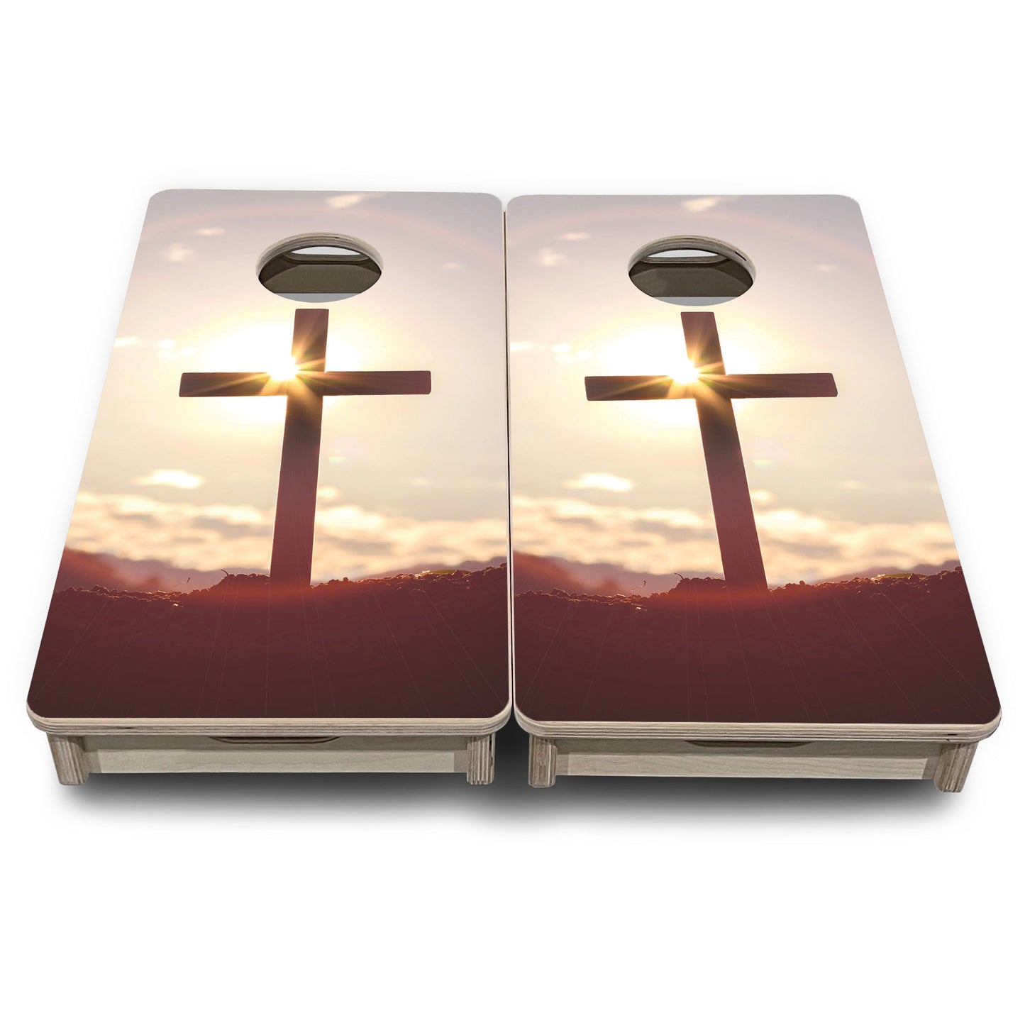 Mini Cornhole Boards - Cross Design