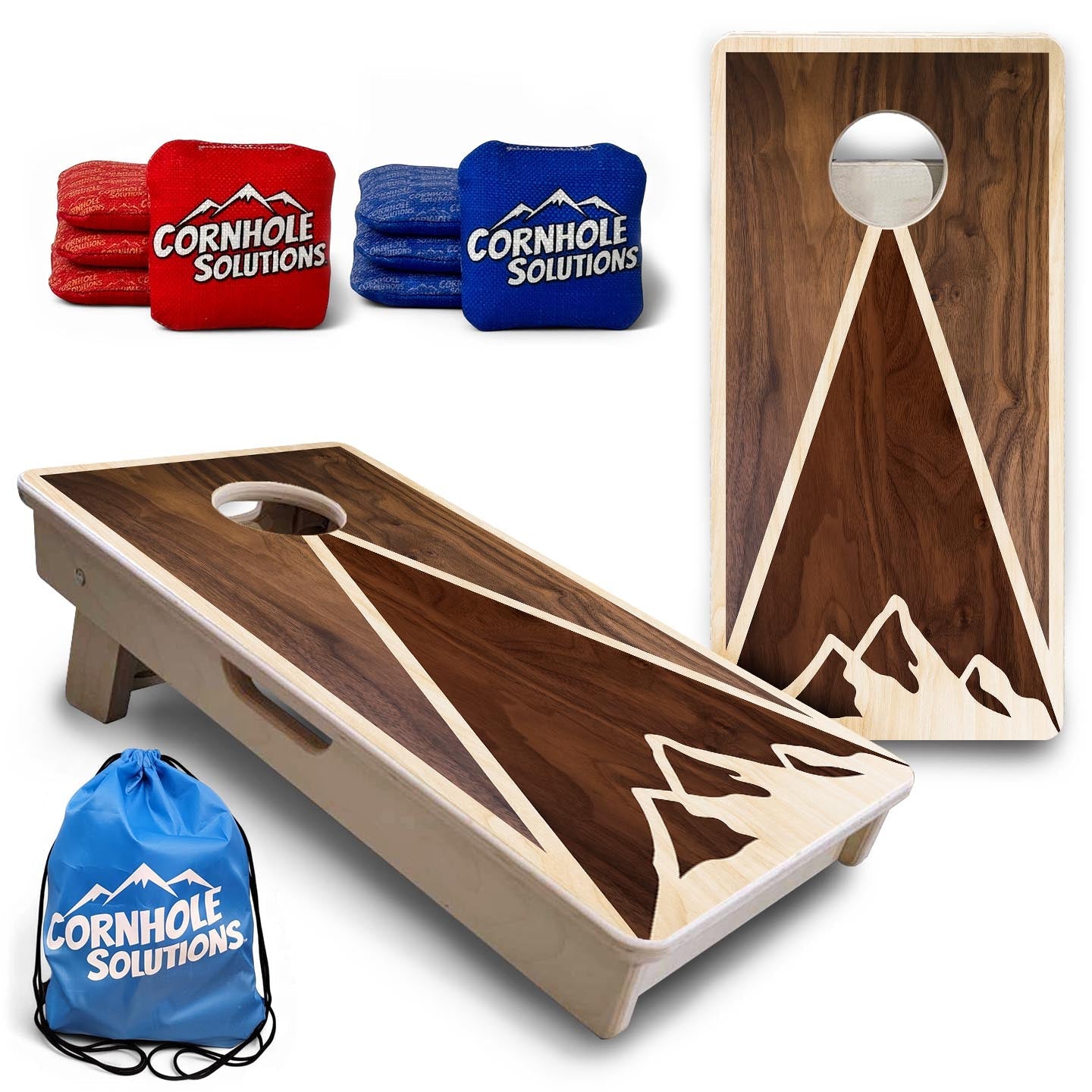 Stained Mountain Scene - Mini or Vacation Size Cornhole Boards