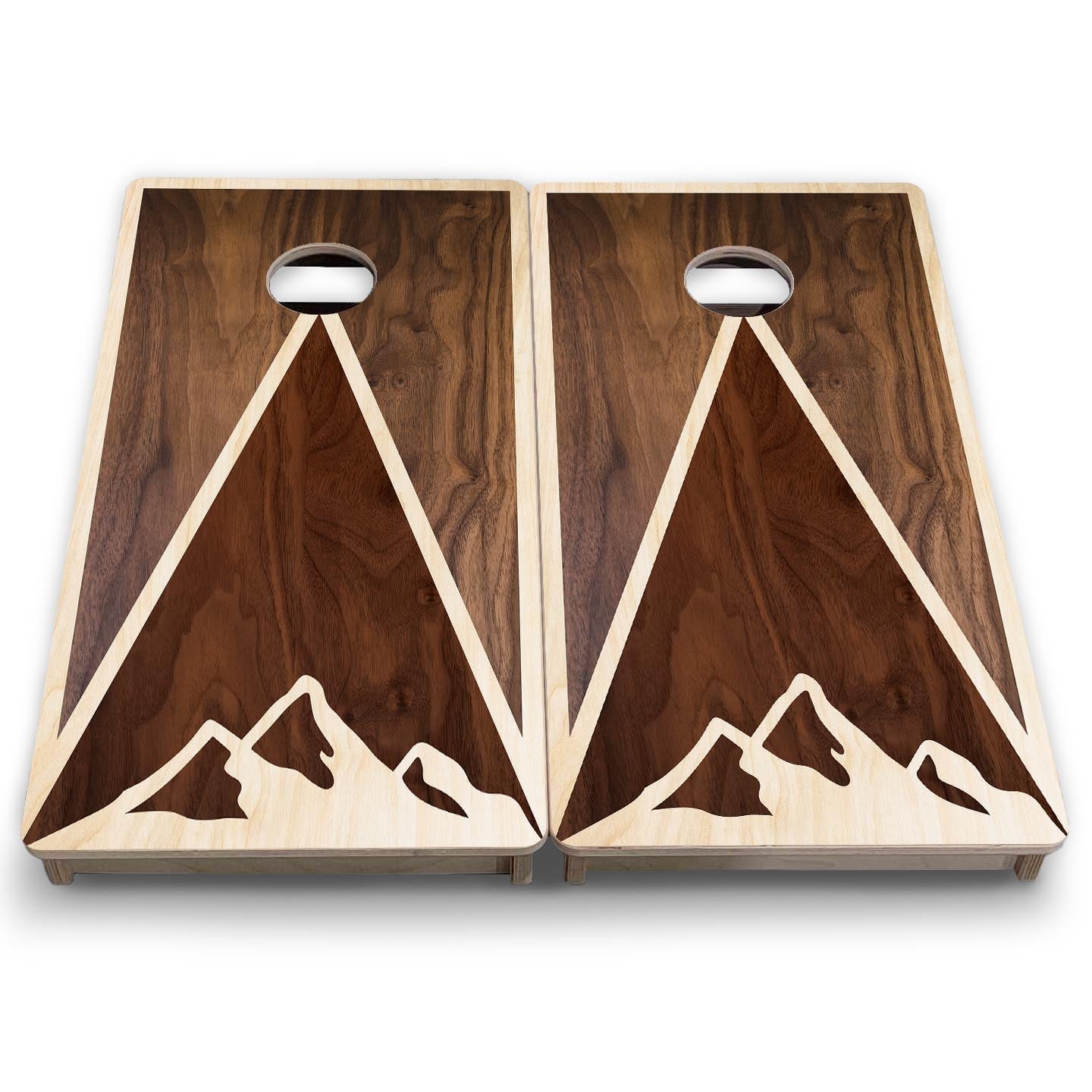 Stained Mountain Scene - Mini or Vacation Size Cornhole Boards