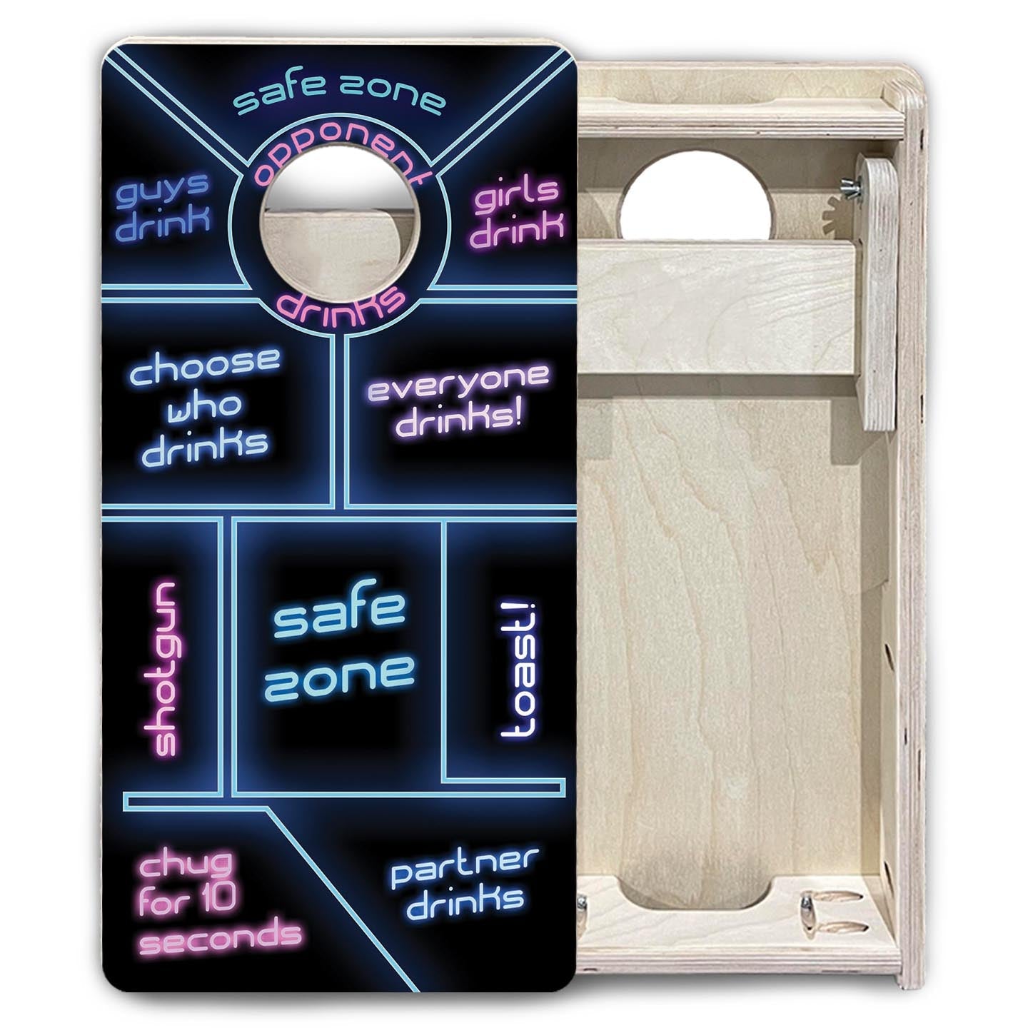 Drinking Game Black & White - Mini or Vacation Size Cornhole Boards