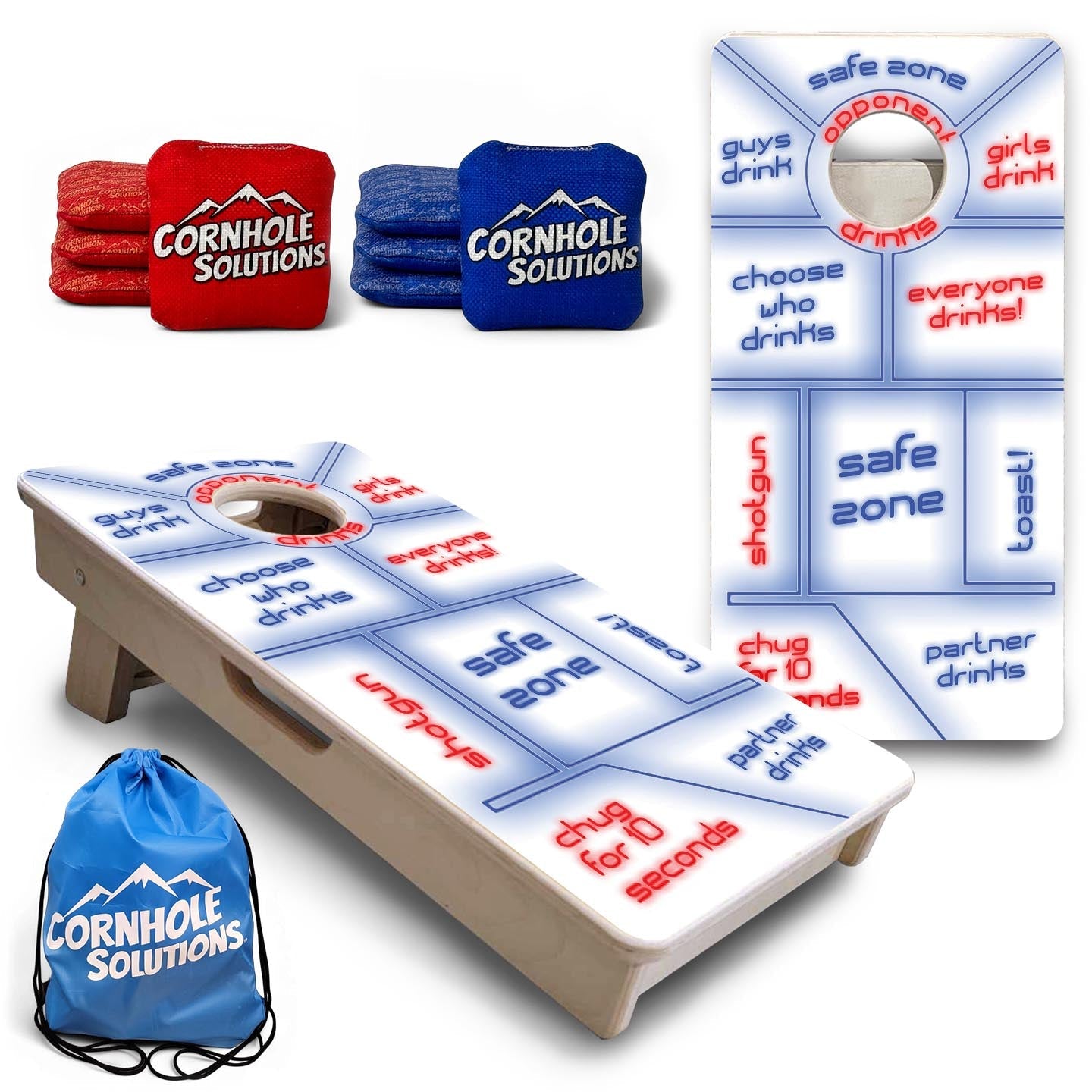 Drinking Game White - Mini or Vacation Size Cornhole Boards