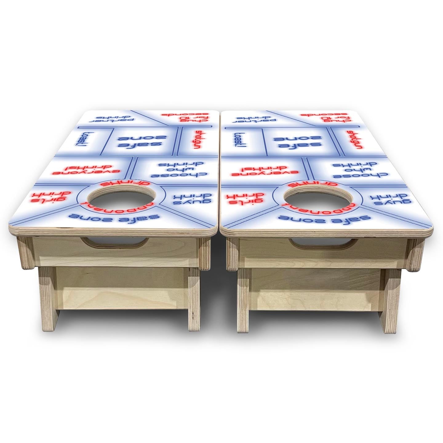 Drinking Game White - Mini or Vacation Size Cornhole Boards
