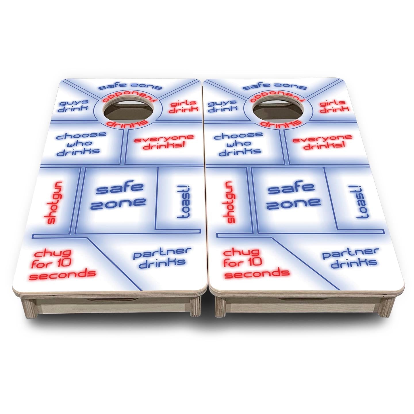 Drinking Game White - Mini or Vacation Size Cornhole Boards