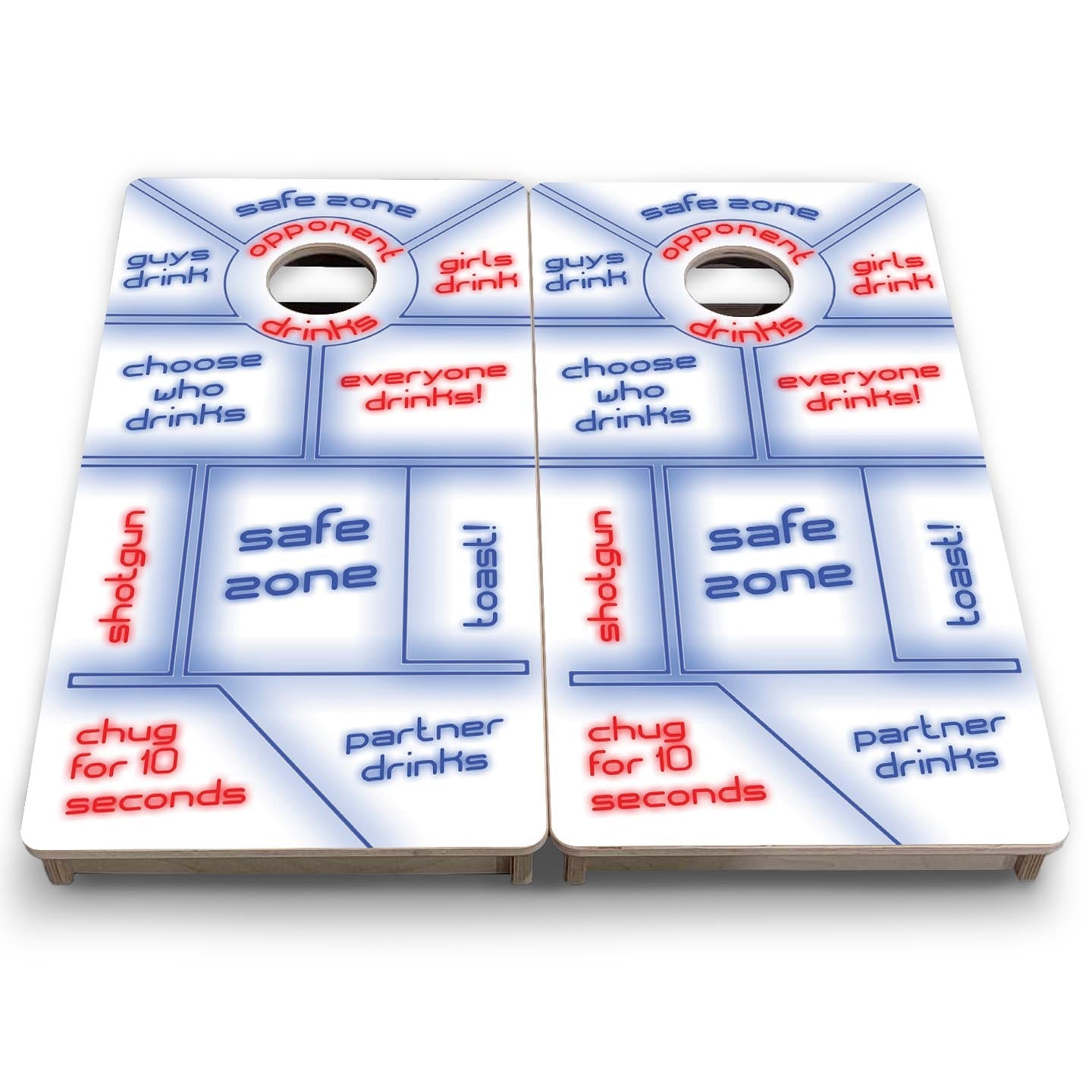 Drinking Game White - Mini or Vacation Size Cornhole Boards