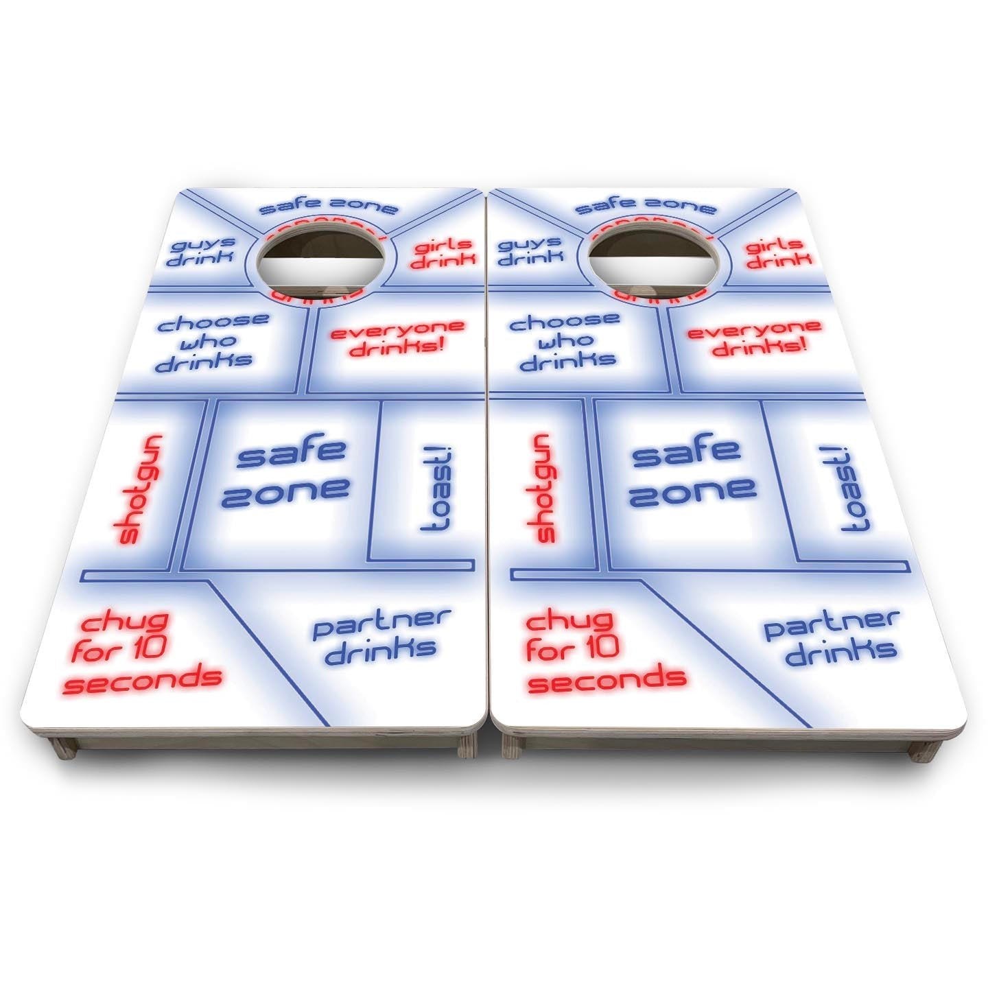 Drinking Game White - Mini or Vacation Size Cornhole Boards