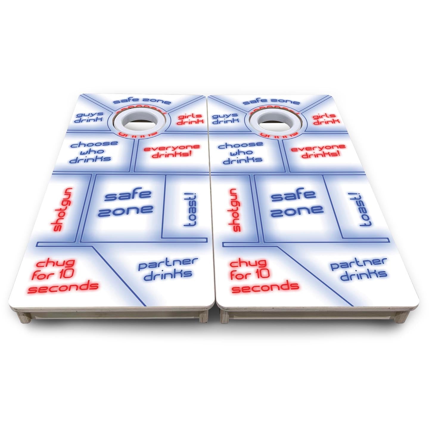 Drinking Game White - Mini or Vacation Size Cornhole Boards