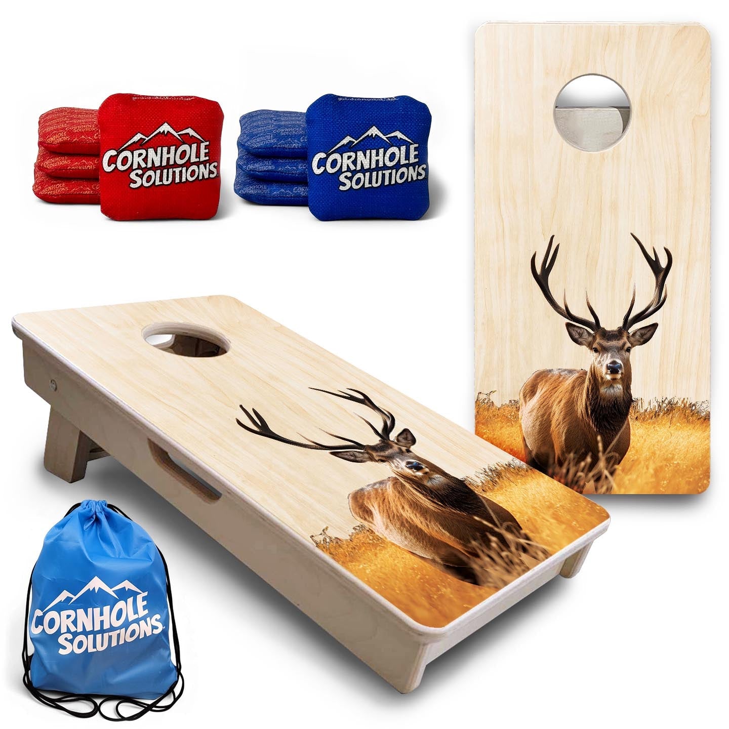 Natural Colorful Deer - Mini or Vacation Size Cornhole Boards