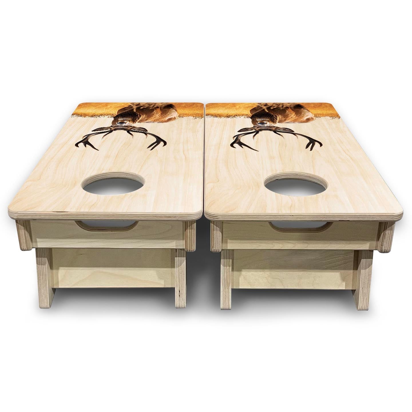 Natural Colorful Deer - Mini or Vacation Size Cornhole Boards