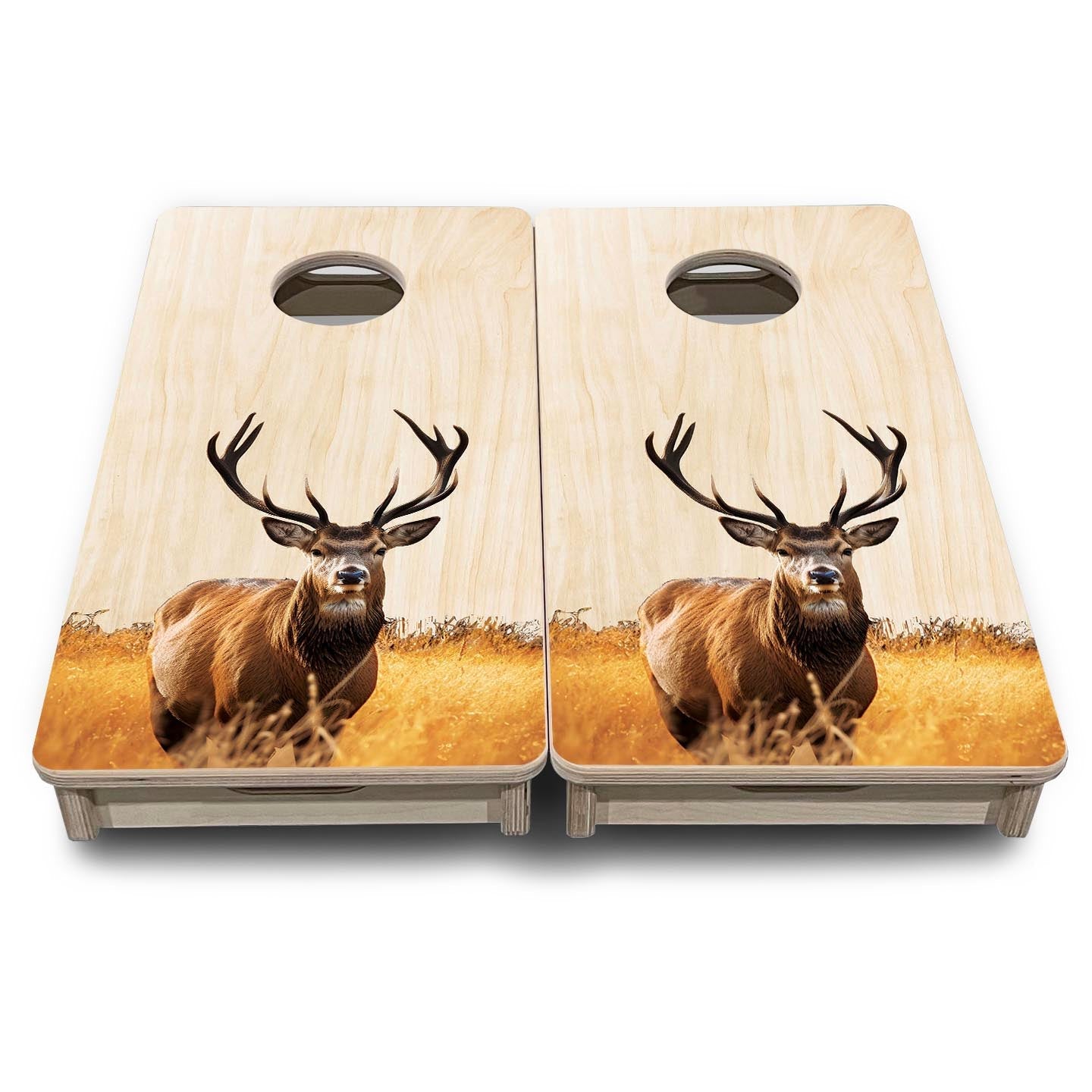 Natural Colorful Deer - Mini or Vacation Size Cornhole Boards