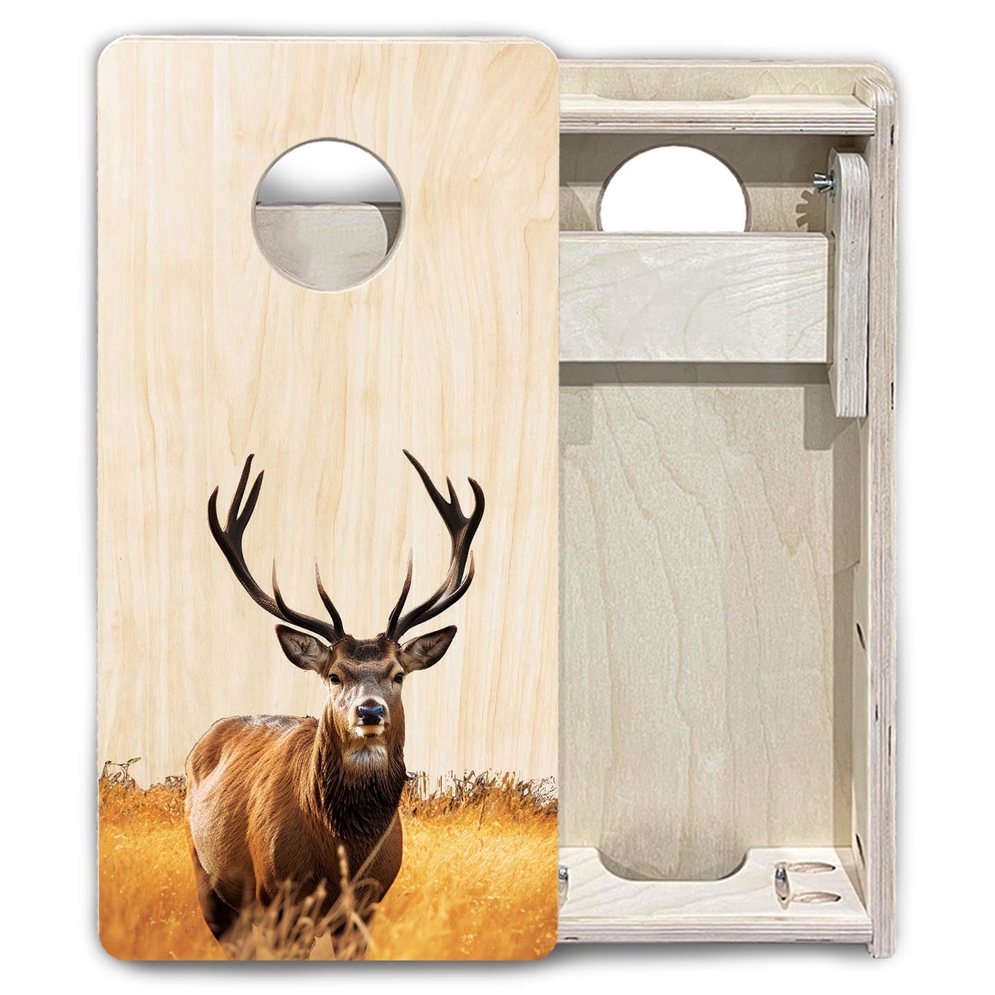 Natural Colorful Deer - Mini or Vacation Size Cornhole Boards