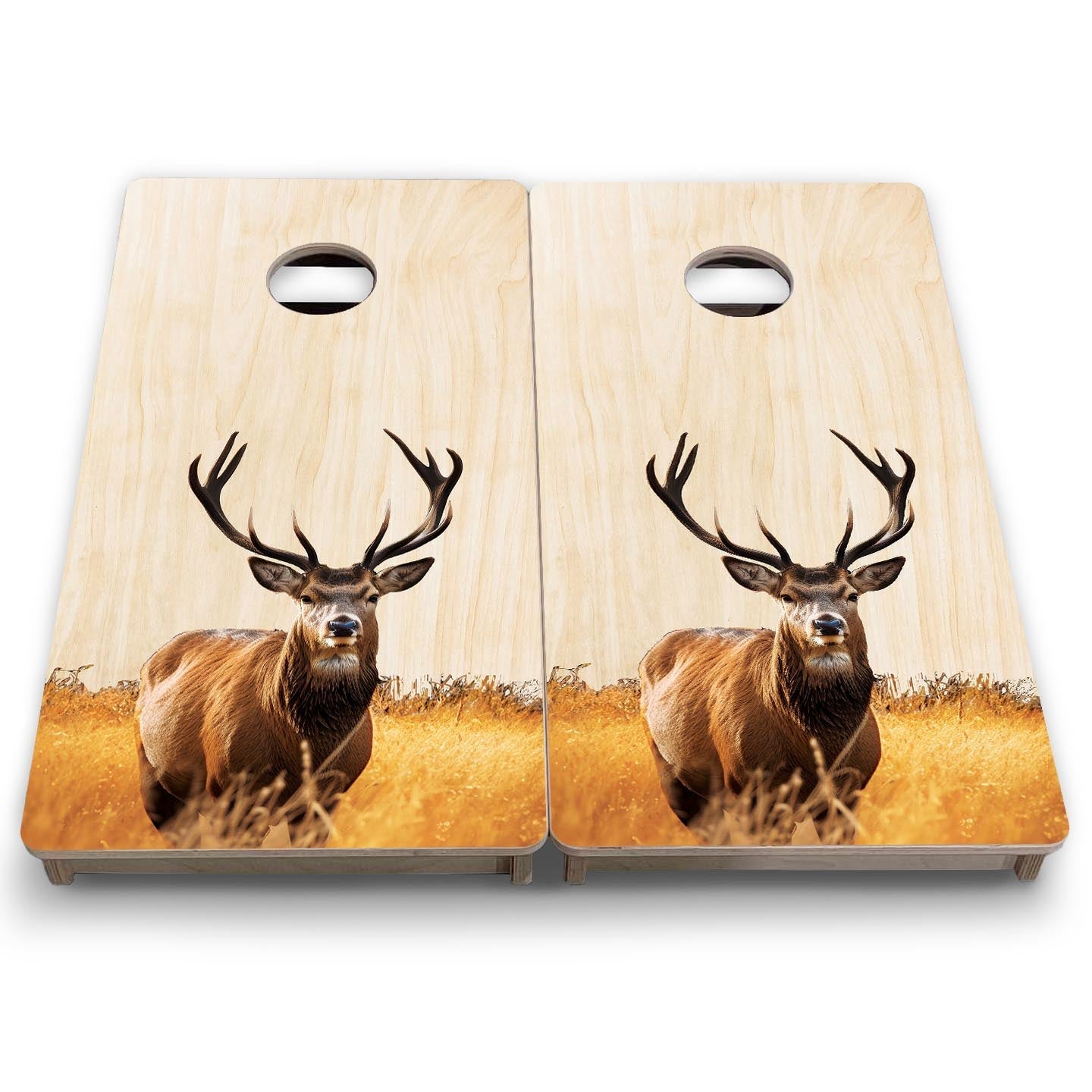 Natural Colorful Deer - Mini or Vacation Size Cornhole Boards