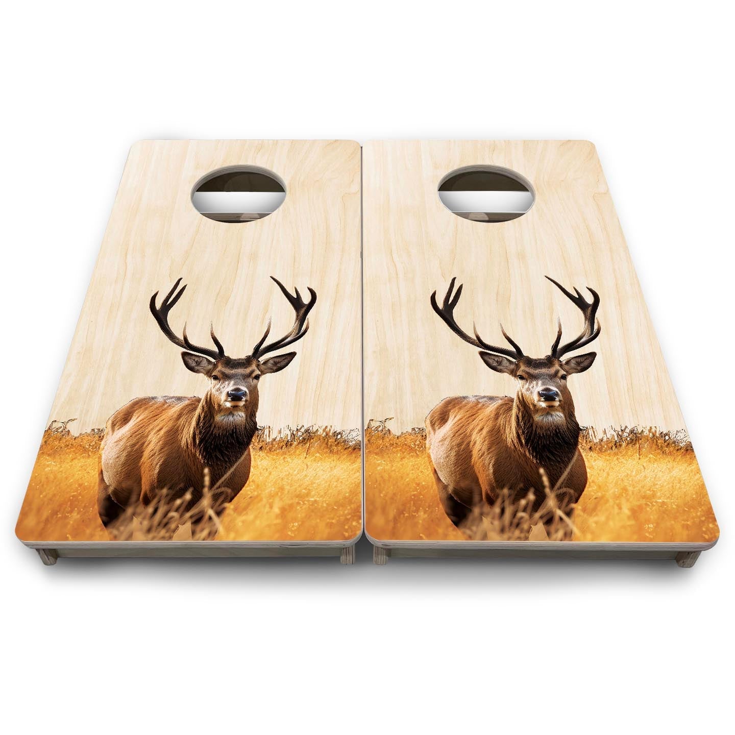 Natural Colorful Deer - Mini or Vacation Size Cornhole Boards