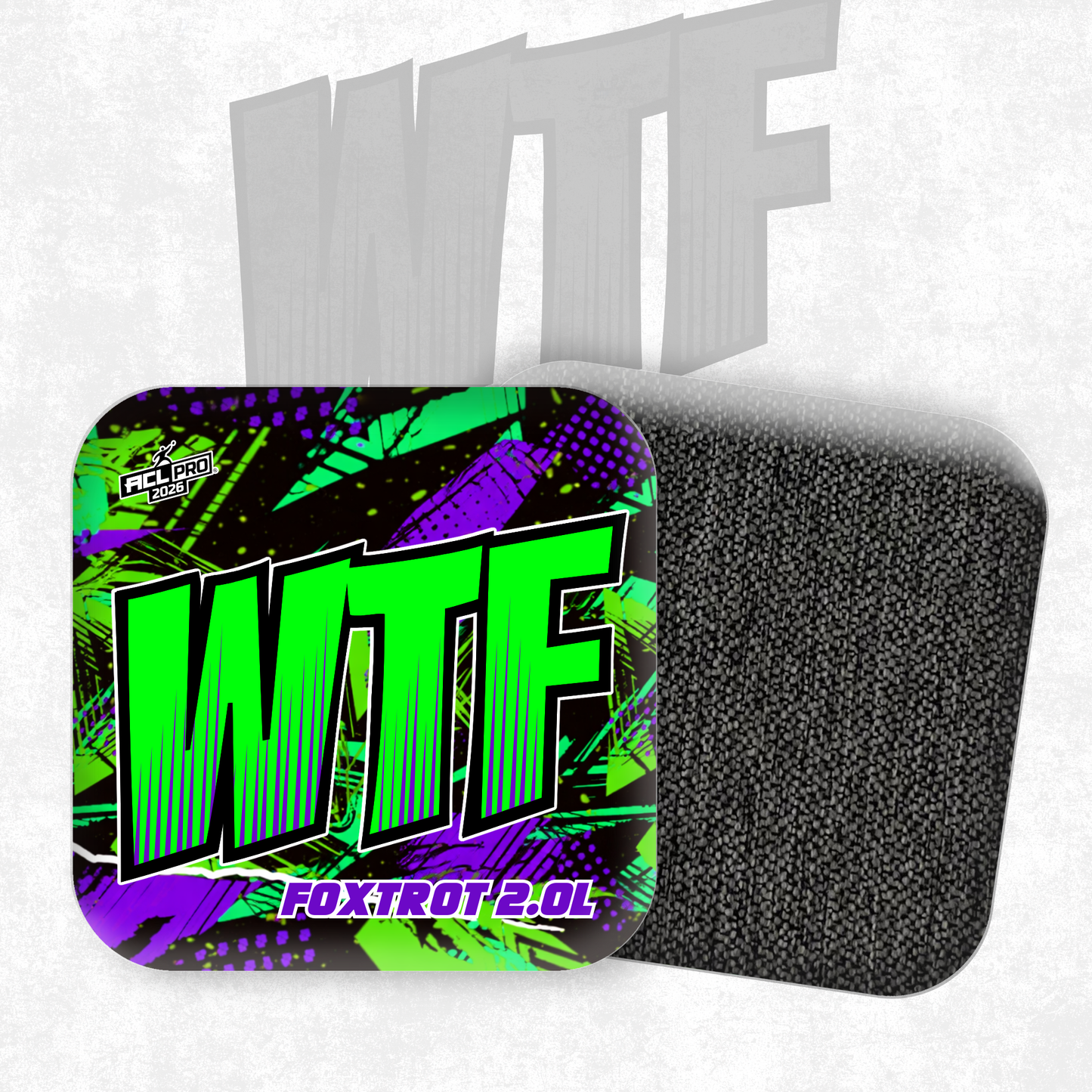 2026 WTF Foxtrot 2.0 Big Logo- ACL Pro Stamped Cornhole Bags - Set of 4 bags