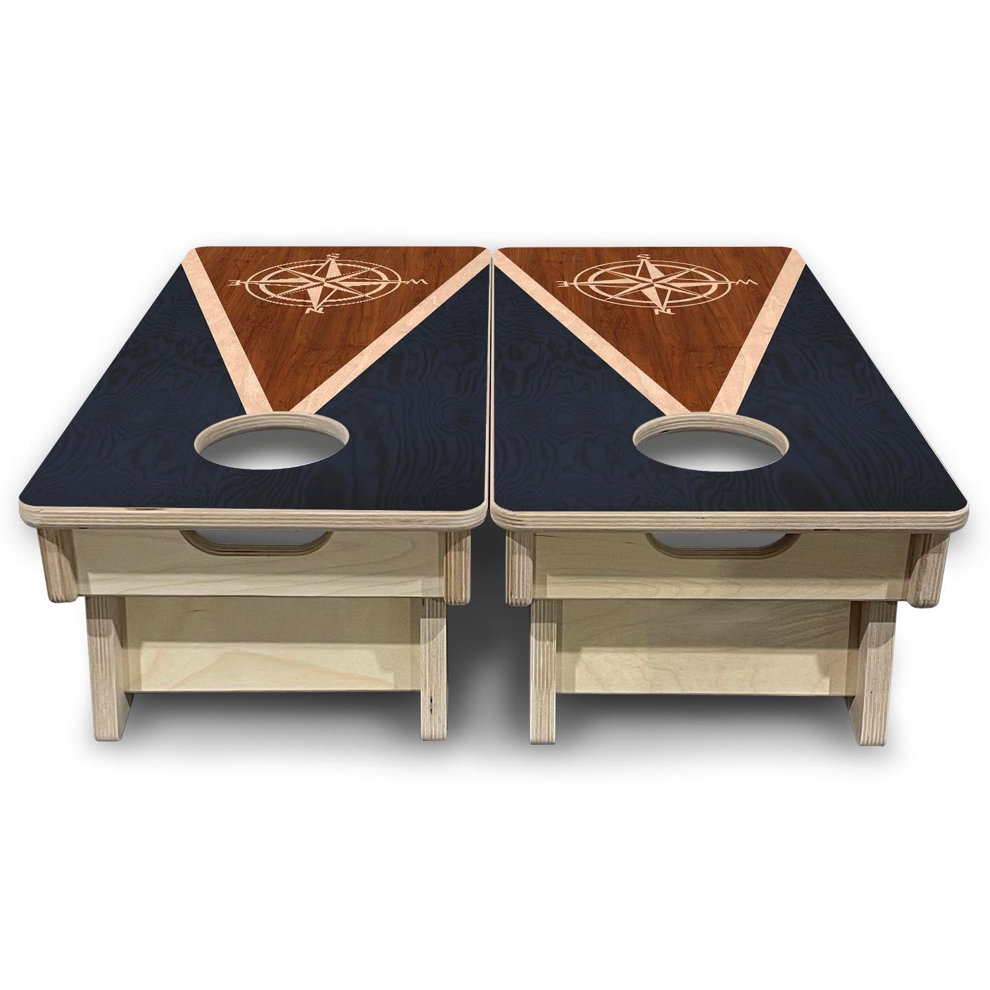 Compass Stain Triangle - Mini or Vacation Size Cornhole Boards