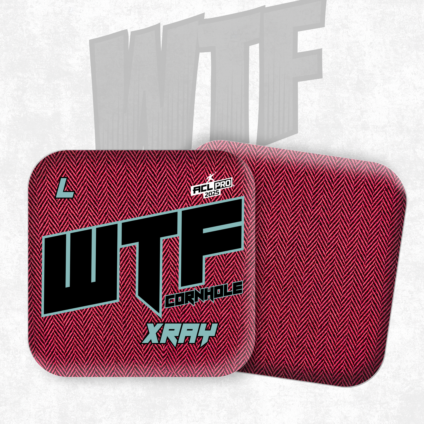 2026 WTF X-RAY Pink/Black carpet - ACL Pro Stamped Cornhole Bags - Set of 4 bags
