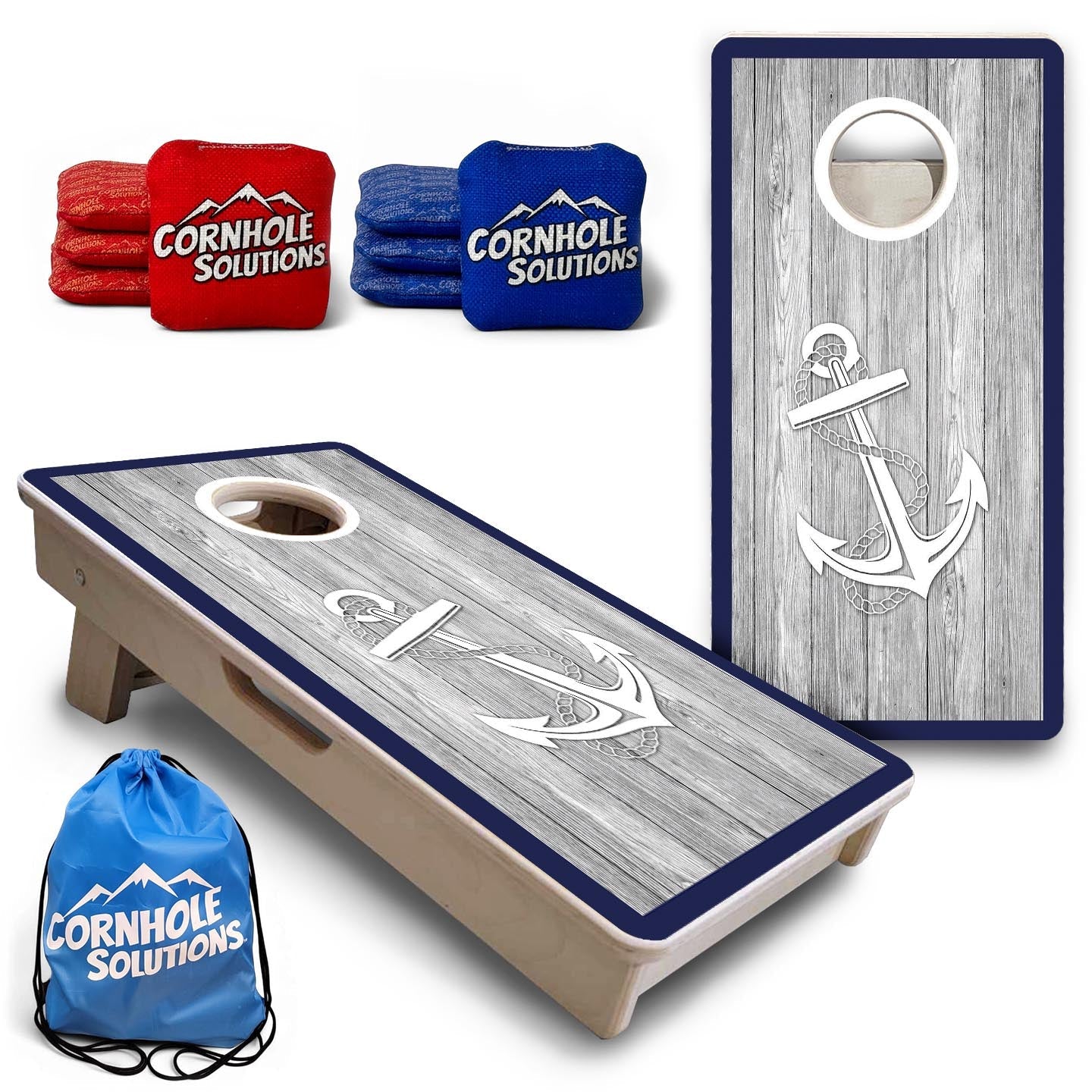 Coastal Anchor Navy - Mini or Vacation Size Cornhole Boards