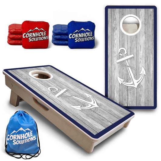 Coastal Anchor Navy - Mini or Vacation Size Cornhole Boards